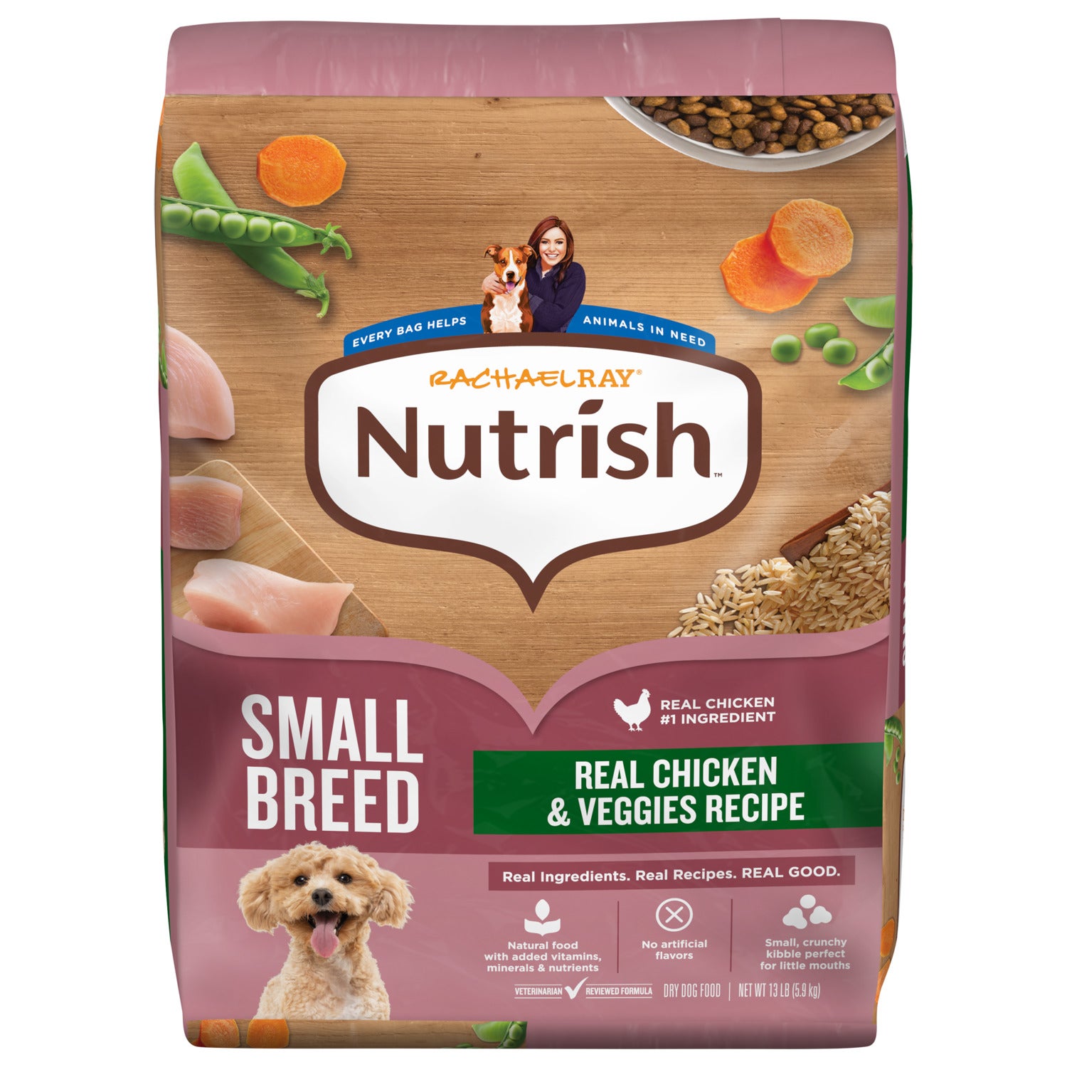 Rachael Ray Nutrish™ Small Breed Real Chicken & Veggies Recipe Whole Health Blend Dry Dog Food, 13-Lb Bag