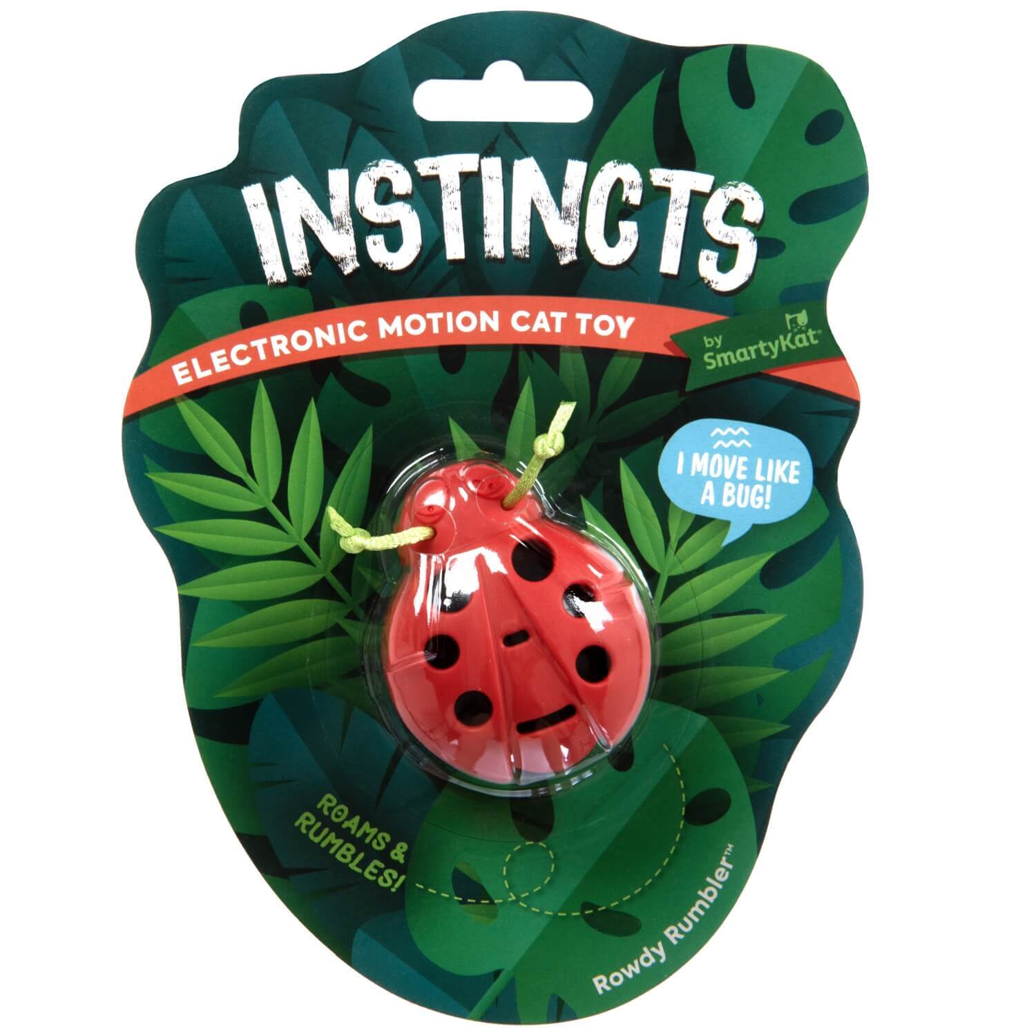 Instincts  By Smarty Kat® Rowdy Rumbler Ladybug Electronic Motion Cat Toy, Battery Powered