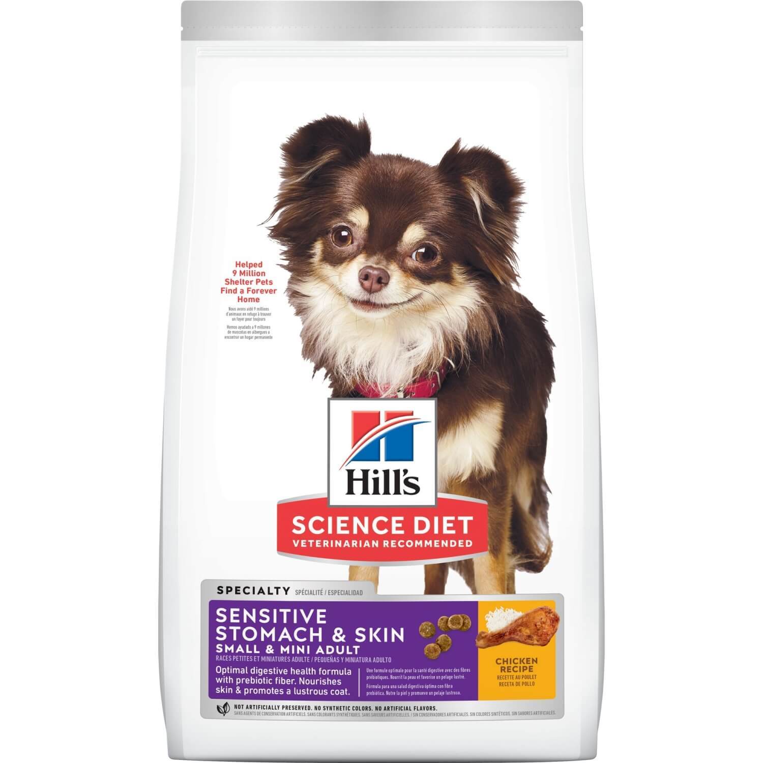 Hill's Science Diet Adult Sensitive Stomach & Skin Small & Mini Chicken Recipe Dry Dog Food, 15-Lb Bag
