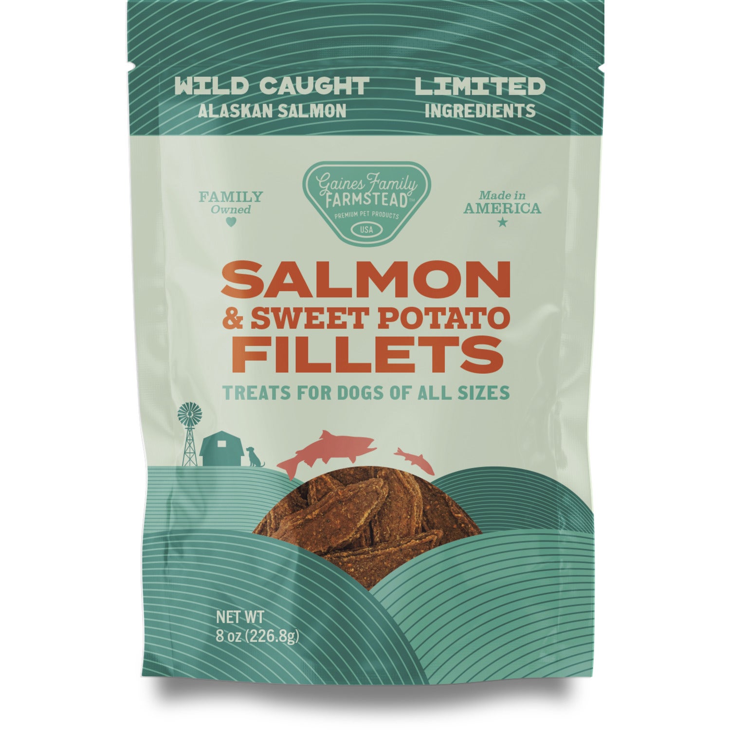 Gaines Family Farmstead Salmon And Sweet Potato Fillets Dog Treats, 8-Oz Bag