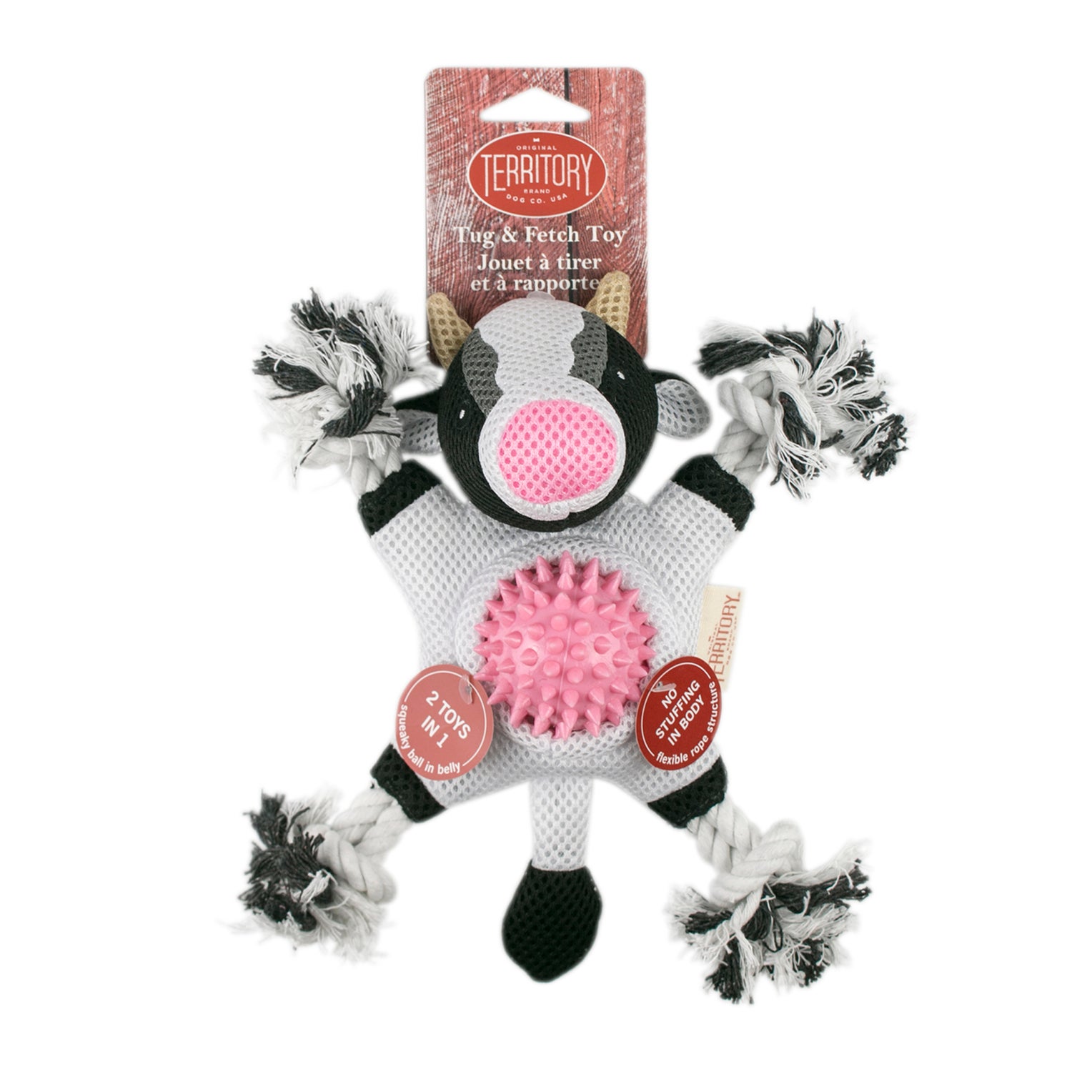 Territory Cow 2-In-1 Fetch & Tug Dog Toy, 10