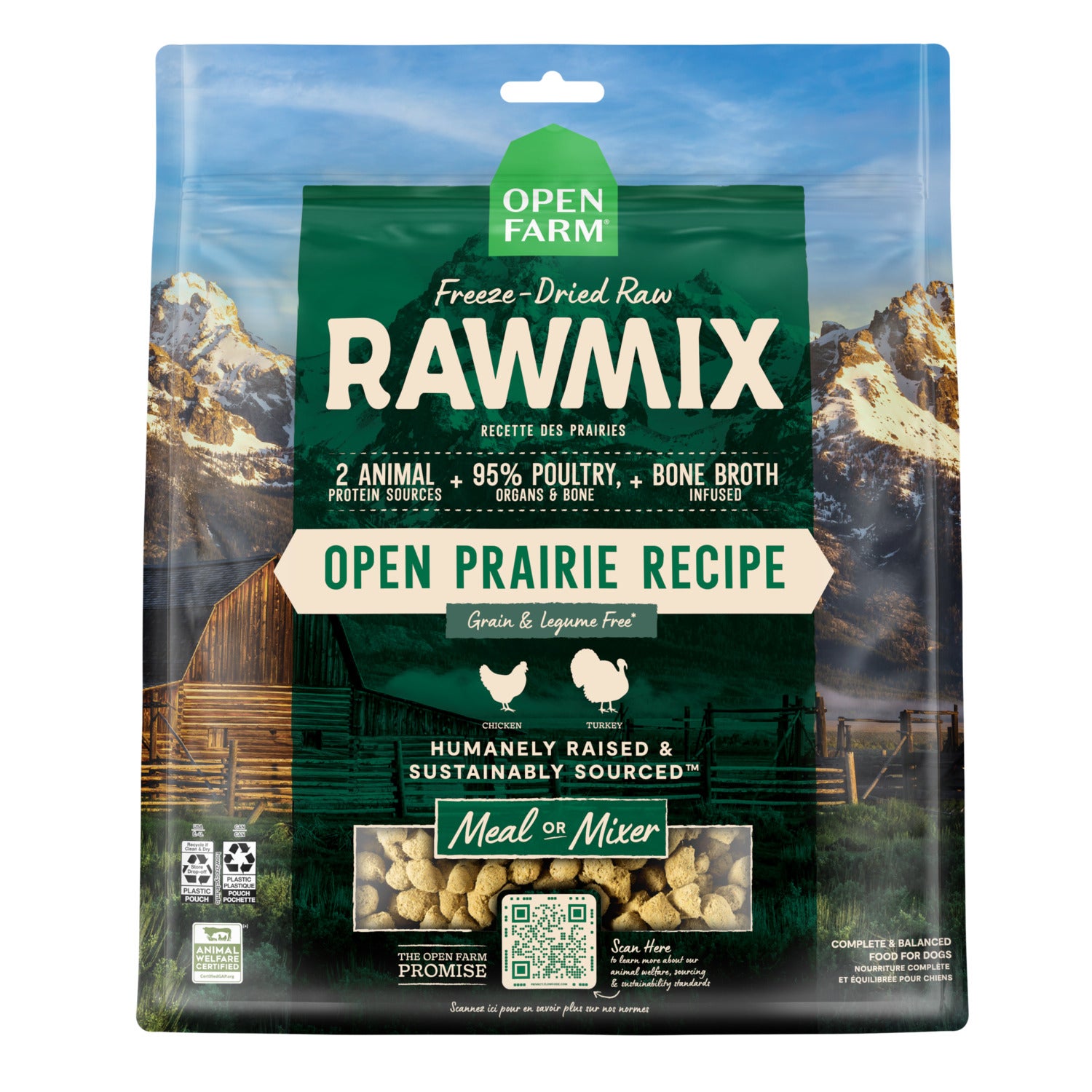 Open Farm Rawmix Open Prairie Freeze-Dried Raw Dog Food & Food Topper, 13.5Oz