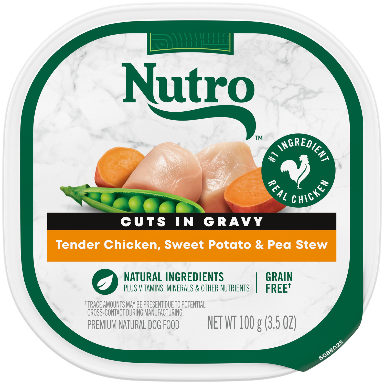 Nutro Cuts In Gravy Tender Chicken, Sweet Potato & Pea Stew Wet Dog Food, 3.5-Oz Pack Of 4
