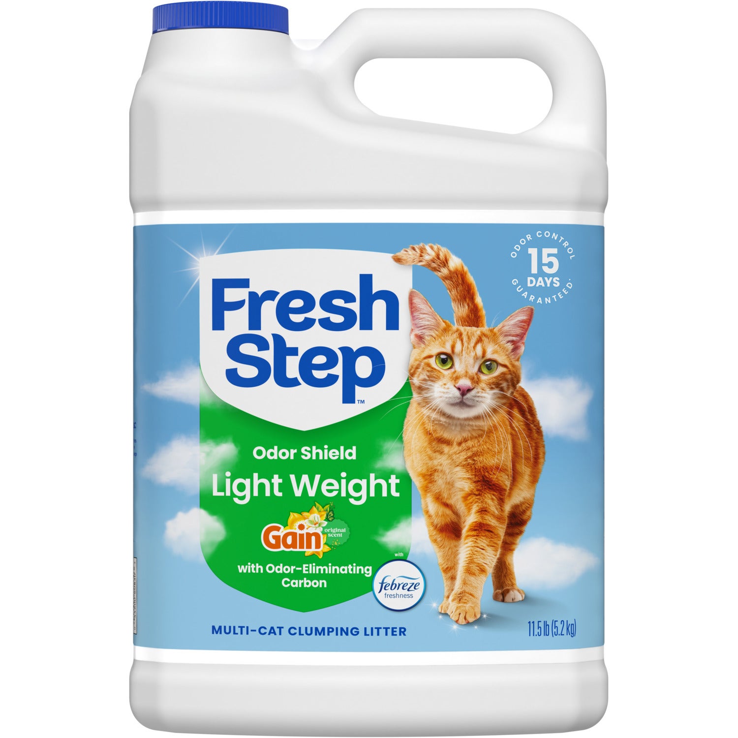 Fresh Step Odor Shield Light Weight Multi-Cat Clumping Cat Litter With Gain With Febreze Freshness, 11.5-Lb