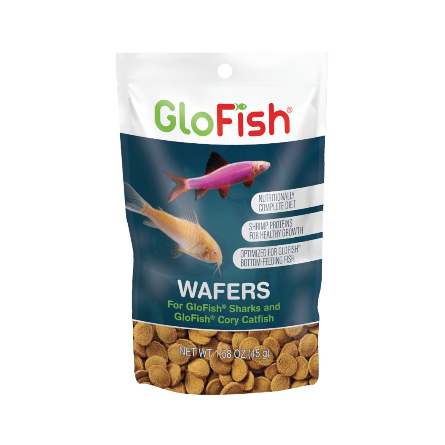 Glofish Cory Wafers Fish Food For Glofish Sharks & Cory Catfish, 1.58-Oz