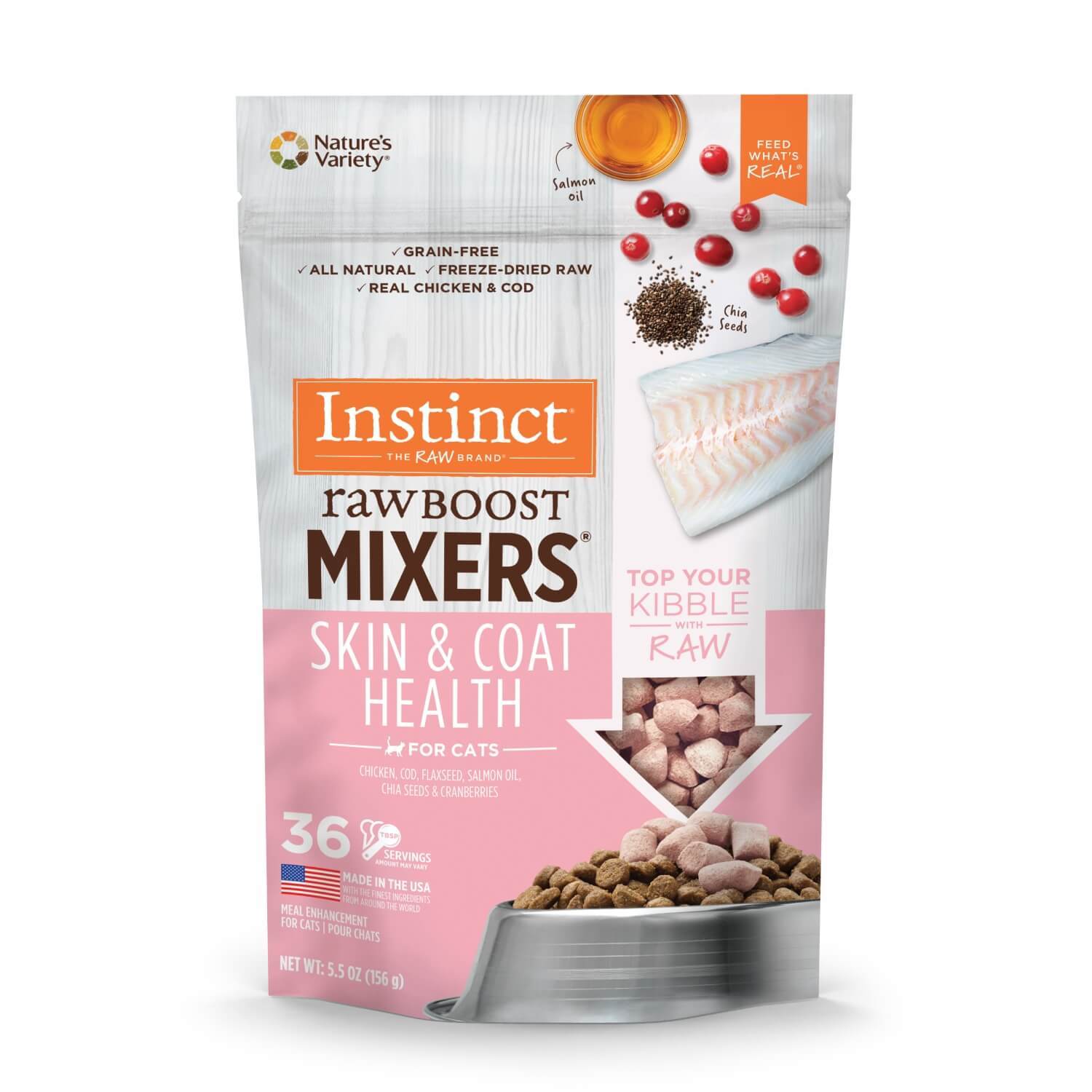 Instinct Rawboost Mixers Skin & Coat Health Meal Enhancement For Cats
