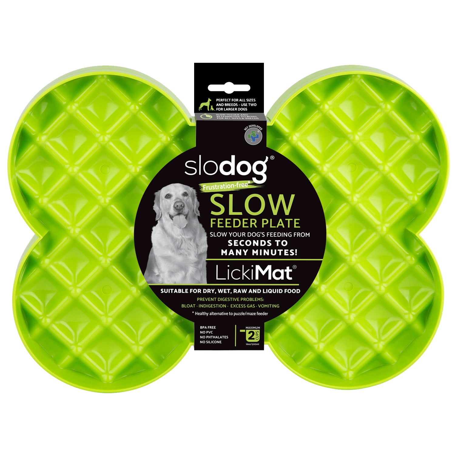 Lickimat Slodog Lickmat & Slow Feeder For Dogs - Green