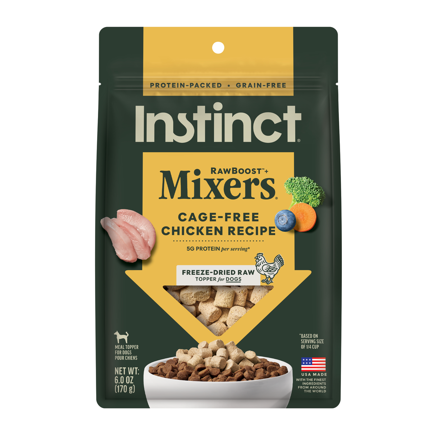 Instinct Freeze-Dried Raw Boost Mixers Grain-Free Chicken Recipe Dog Food Topper, 6-Oz