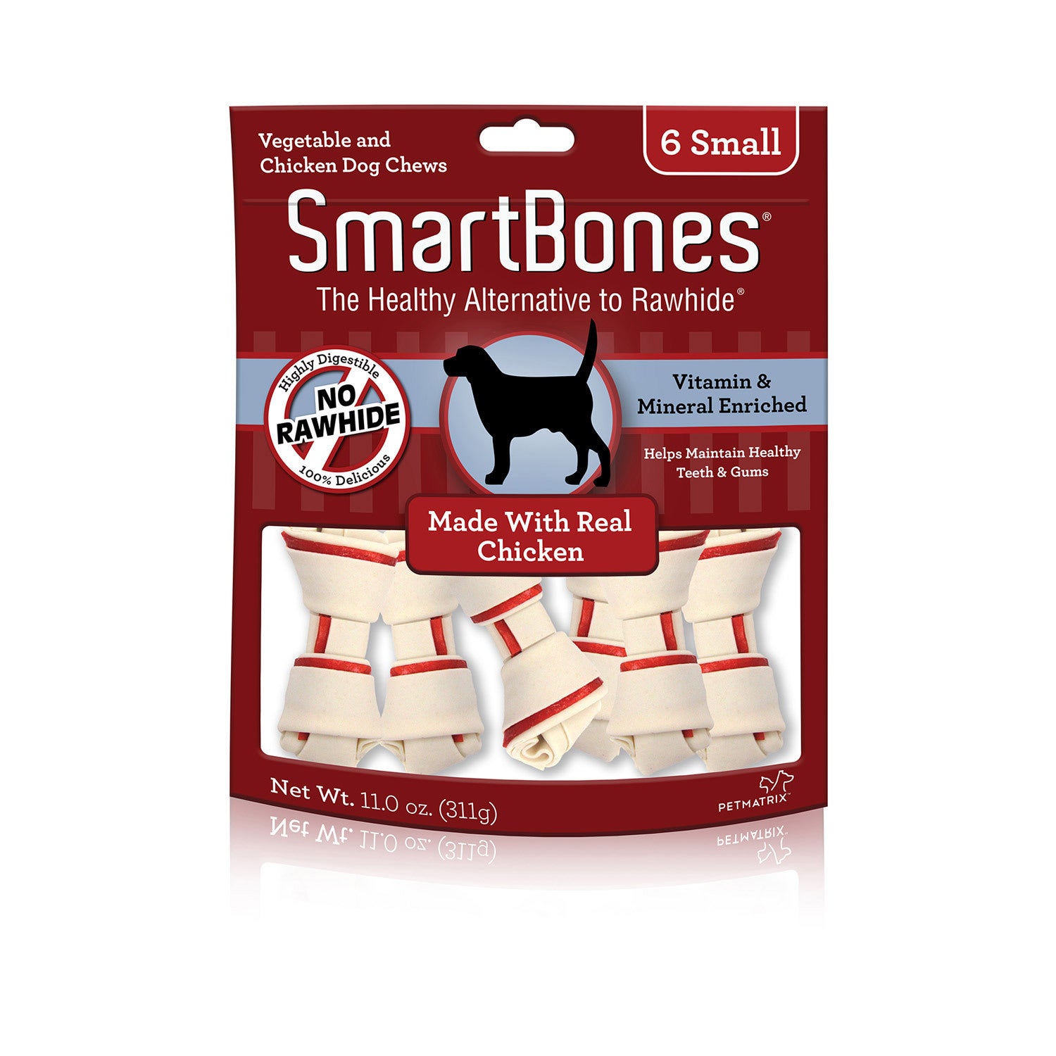 Smartbones Small Chicken Rawhide Alternative Chews Dog Treats, 6 Pack