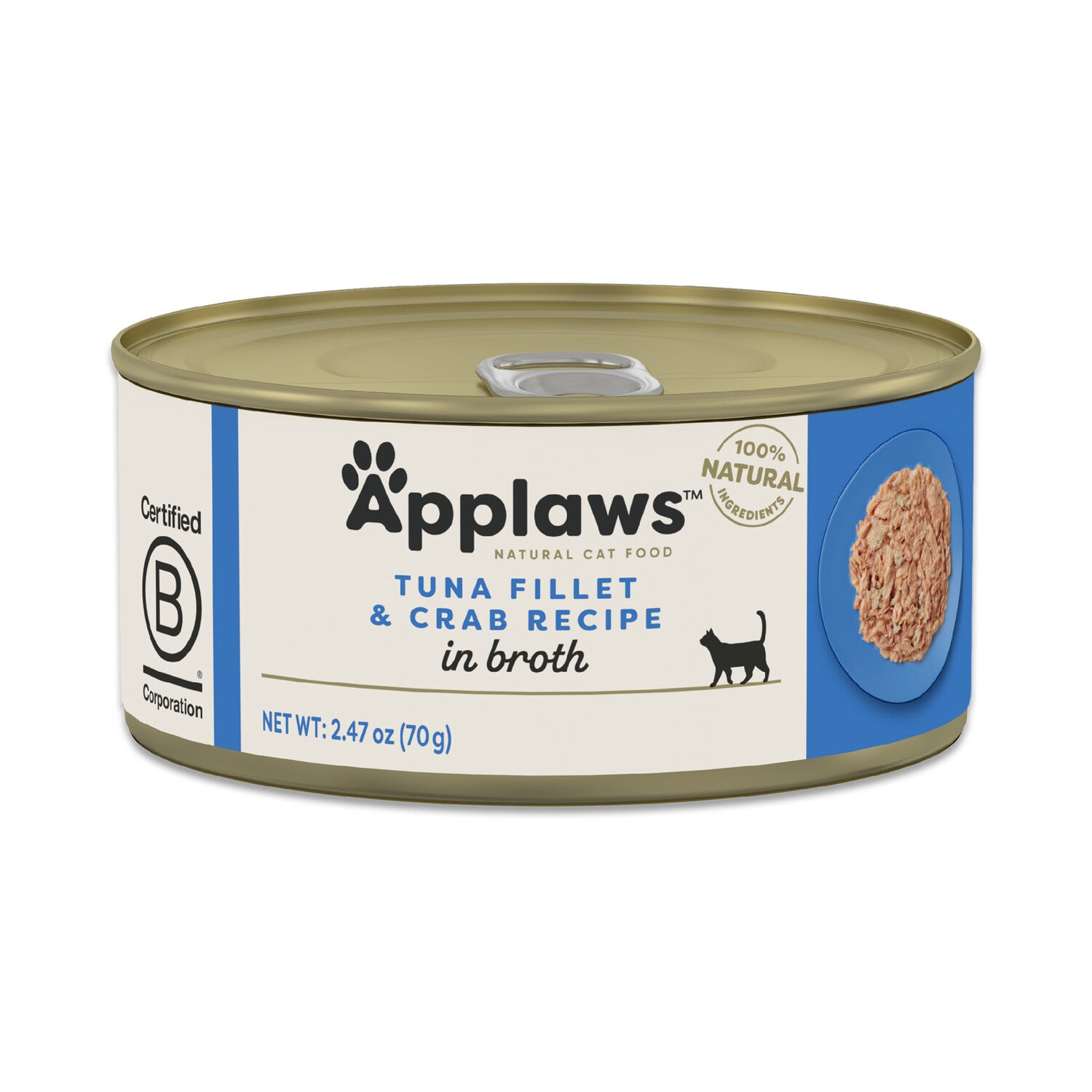 Applaws™ Natural Adult Wet Cat Food, Tuna Fillet & Crab In Broth, 2.47-Oz Pack Of 24