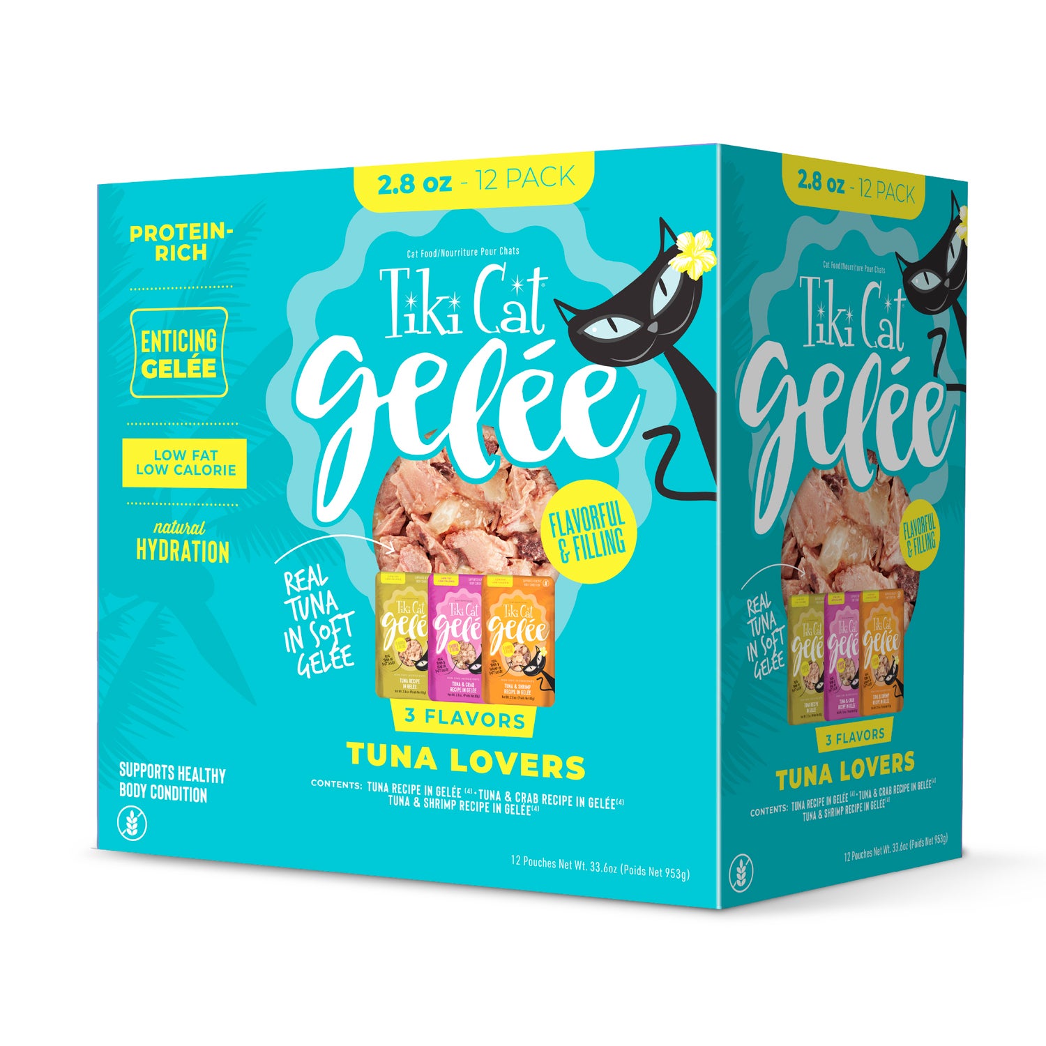 Tiki Cat Gelee Wet Cat Food, Tuna Variety Pack, 2.8 Oz. Pouch (12 Count)