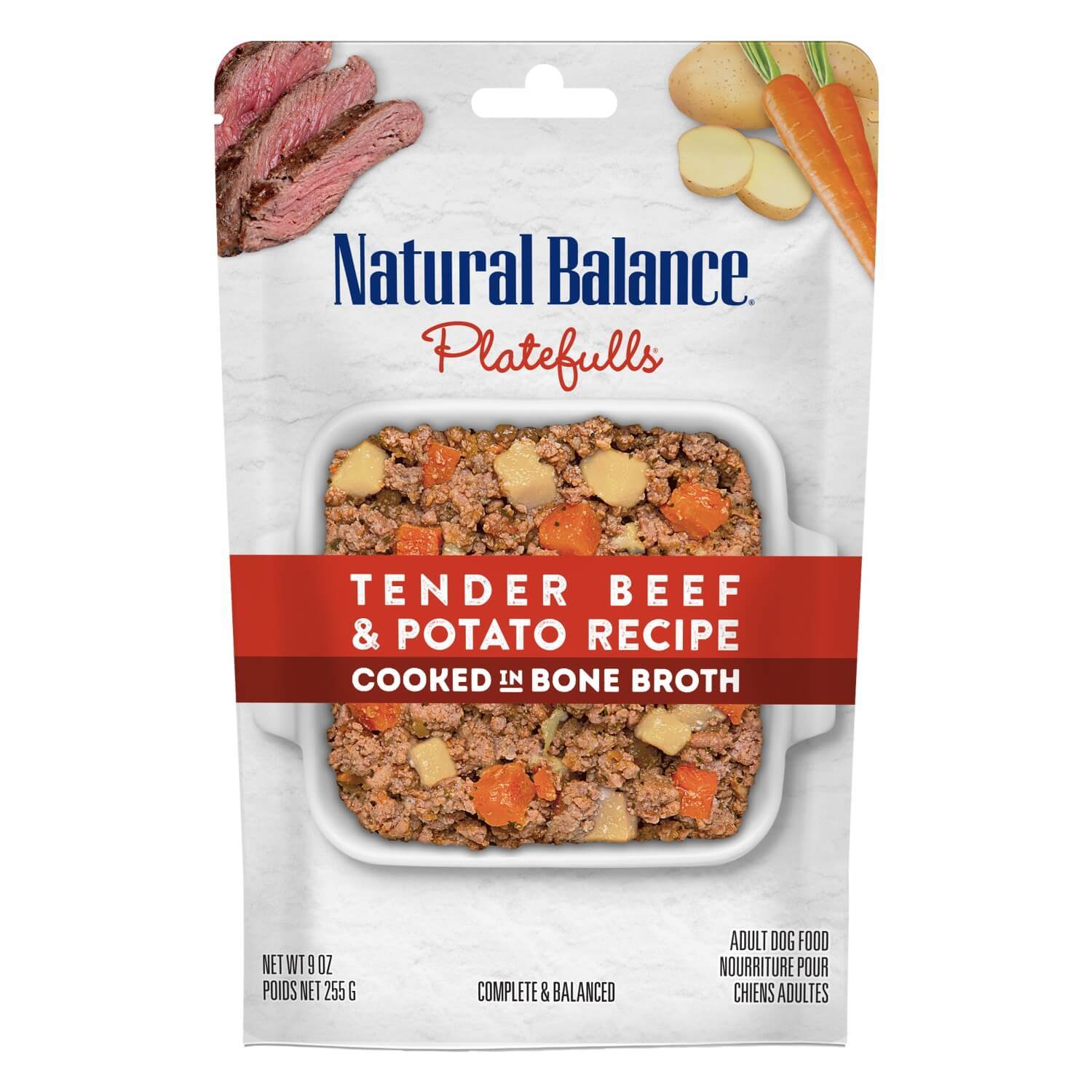 Natural Balance Platefulls Tender Beef & Potato Recipe Wet Dog Food, 9-Oz