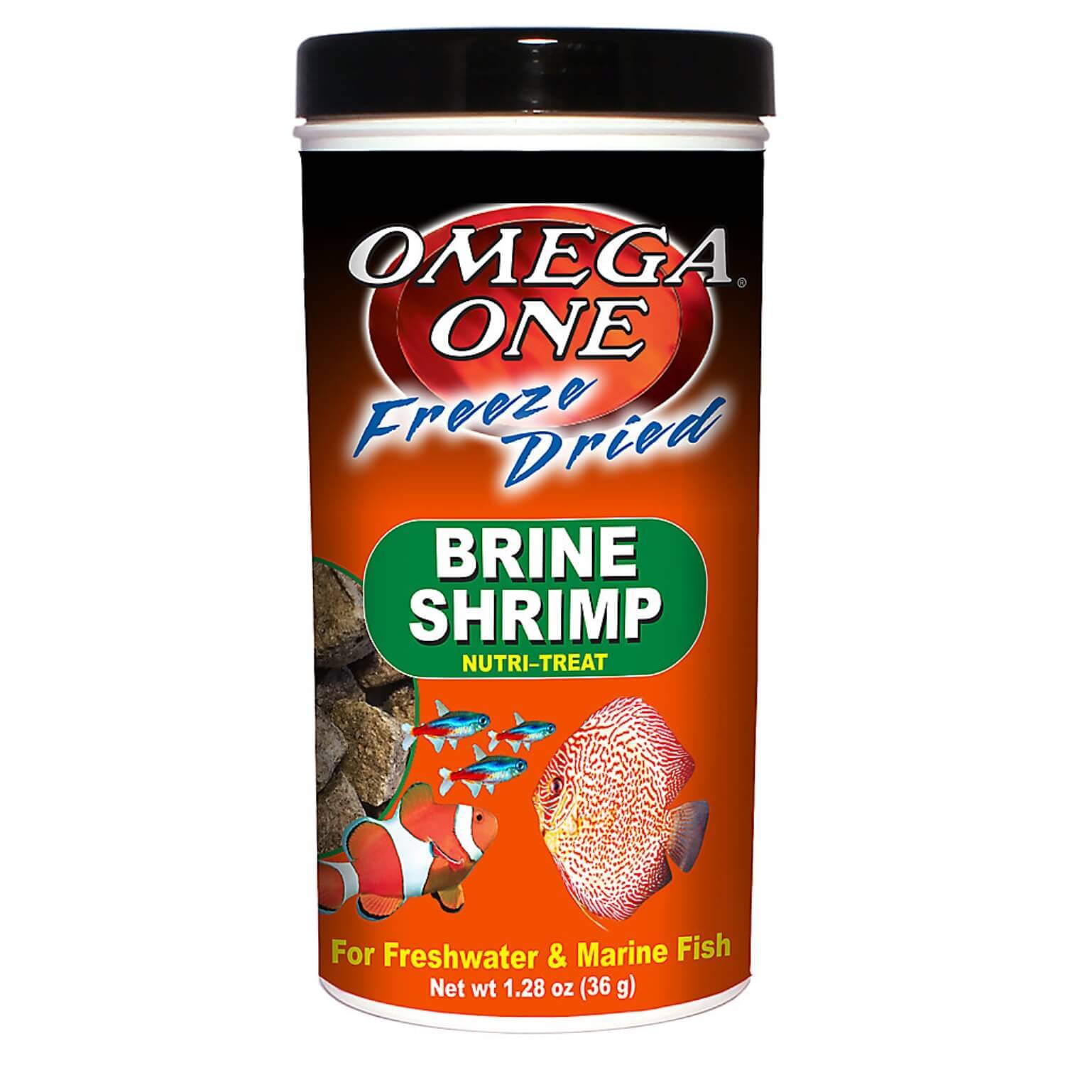 Omega-One Freeze-Dried Brine Shrimp Freshwater & Marine Fish Food Treat, 1.28Oz