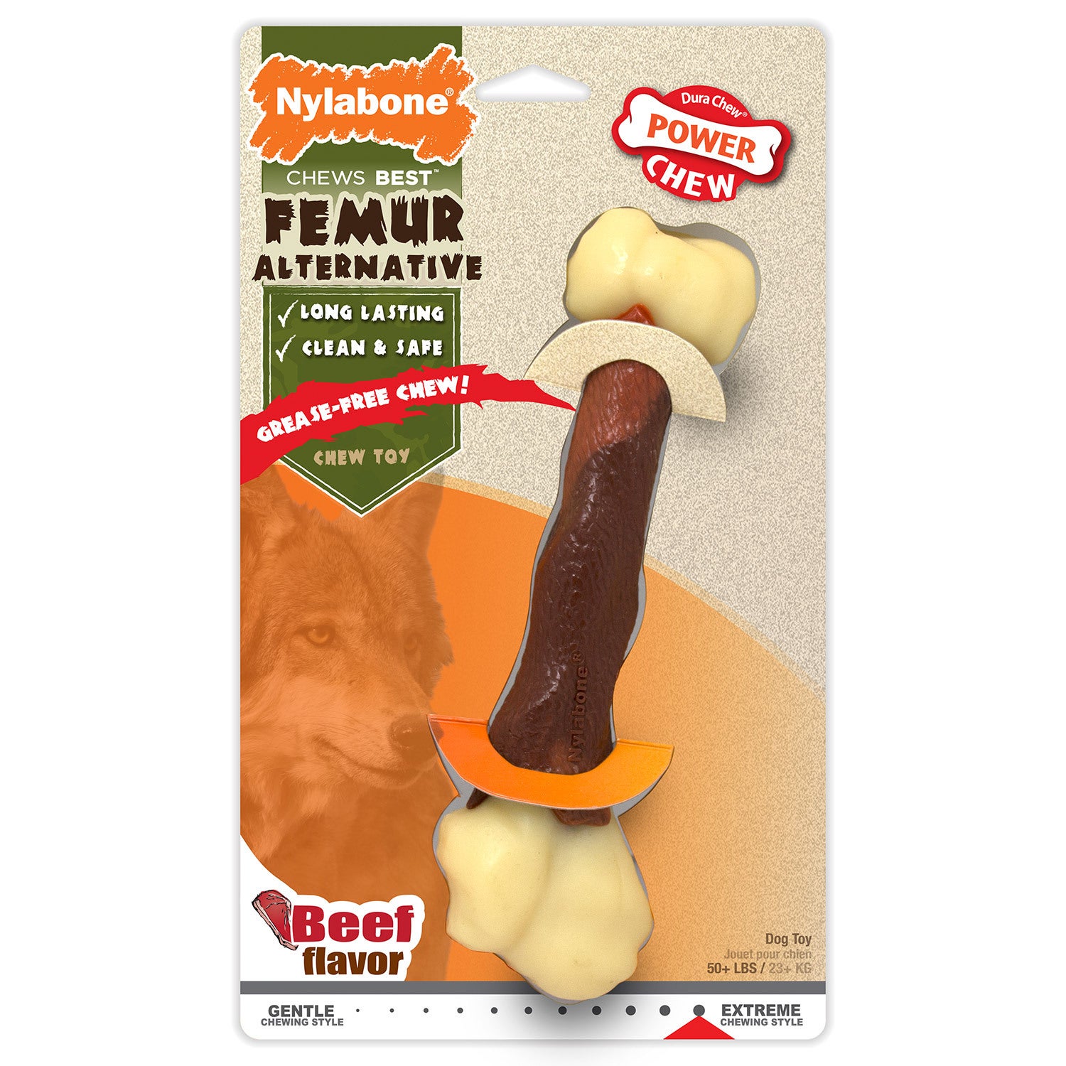 Nylabone Durachew Femur Alternative Beef Flavored Dog Chew Toy