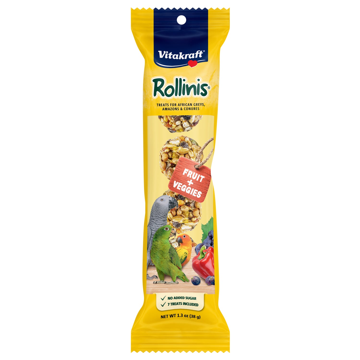 Vitakraft Rollinis Fruit & Veggie Bird Treat - 1.3-Oz