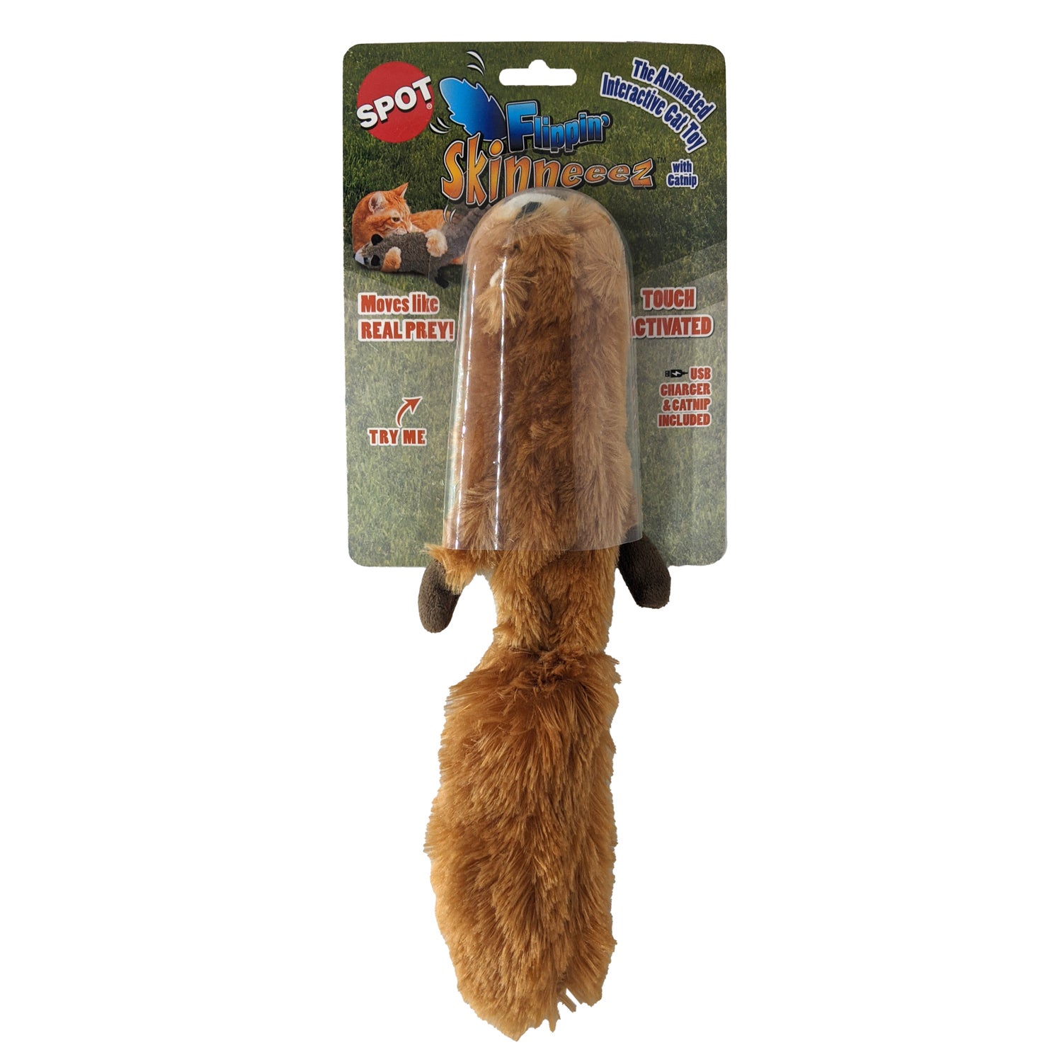 Spot Flippin' Skinneeez Squirrel Cat Toy