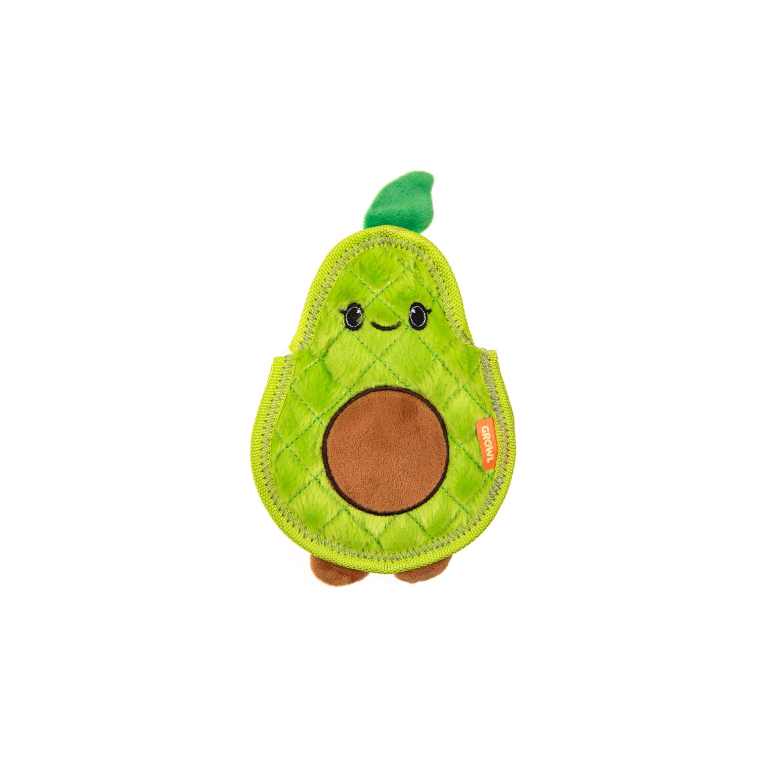 Growl Flip Floppz Fruit & Veggies, Ava The Avocado Squeaky Dog Toy, 8.6