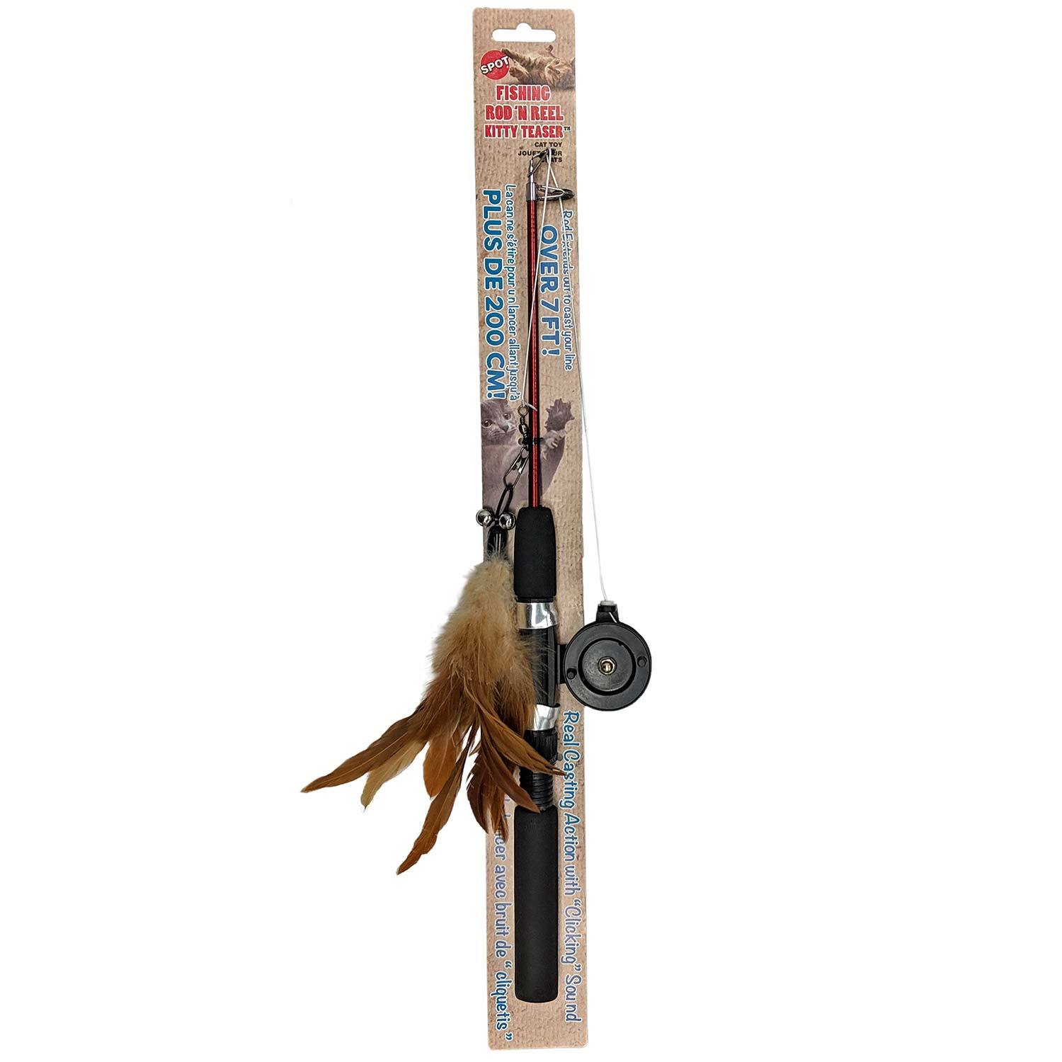 Spot Fishing Rod & Reel Kitty Teaser Cat Toy