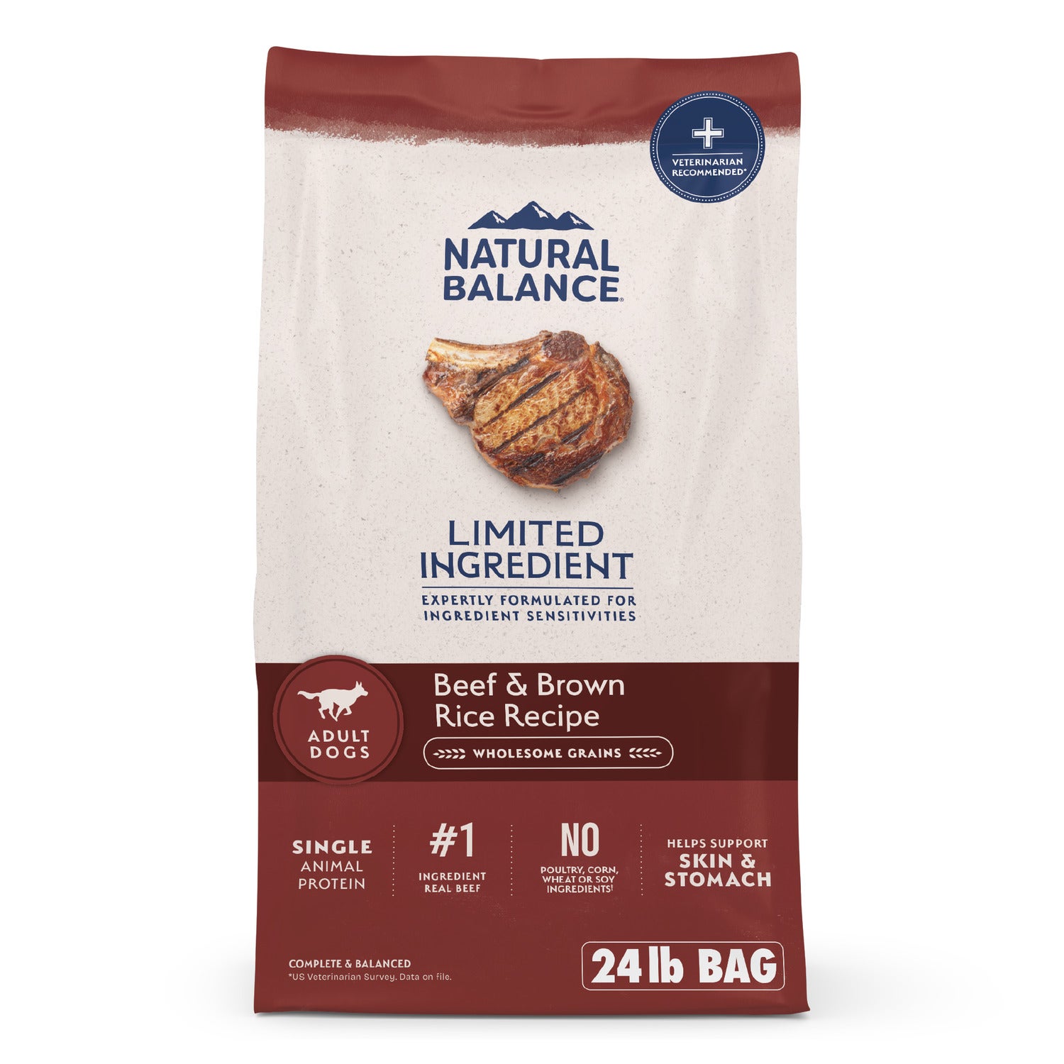 Natural Balance Limited Ingredient Dry Dog Food, Beef & Brown Rice Recipe, 24-Lbs