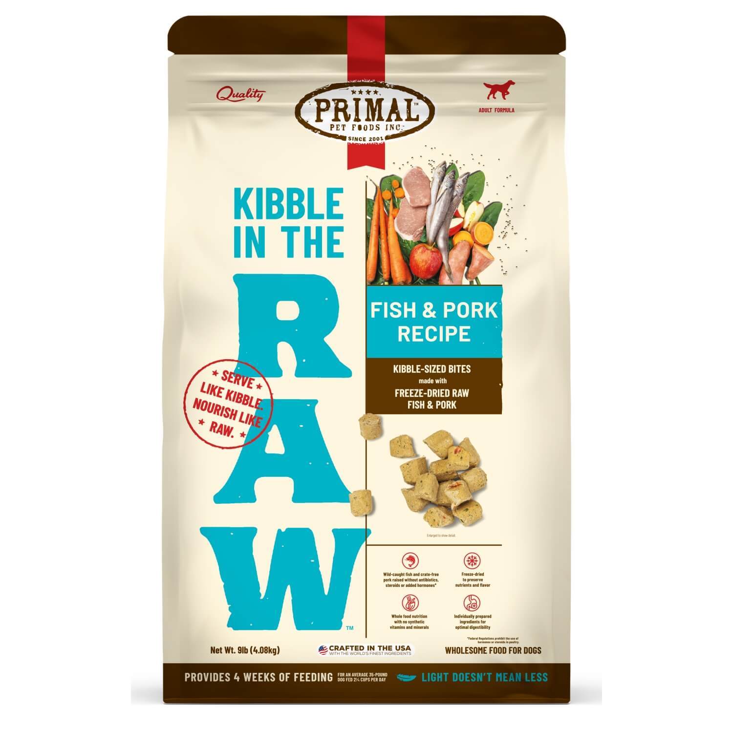 Primal Kibble In The Raw Fish & Pork Recipe Freeze Dried Dog Food