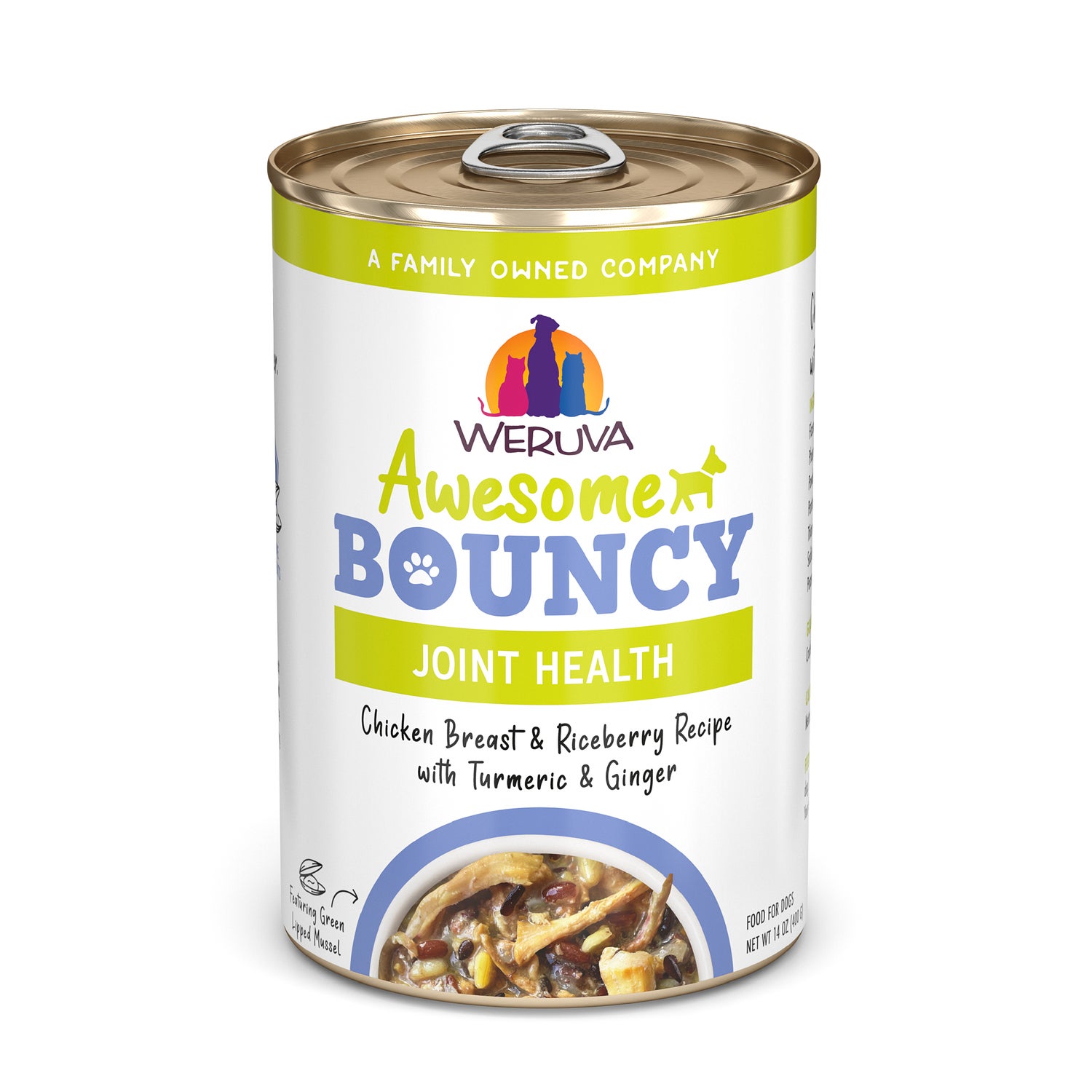 Weruva Awesome Bouncy Chicken Breast And Riceberry Recipe With Turmeric And Ginger Wet Dog Food, 14-Oz Pack Of 10