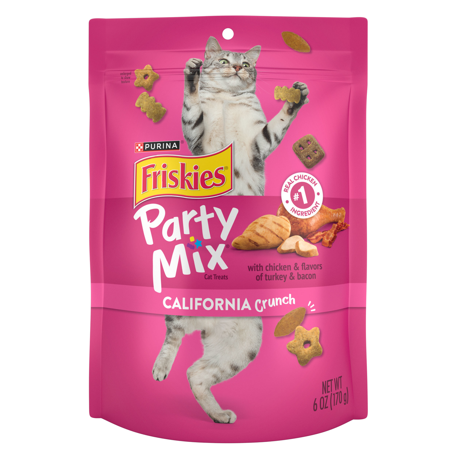 Purina Friskies Party Mix California Crunch Low-Calories Cat Ttreats, 6-Oz