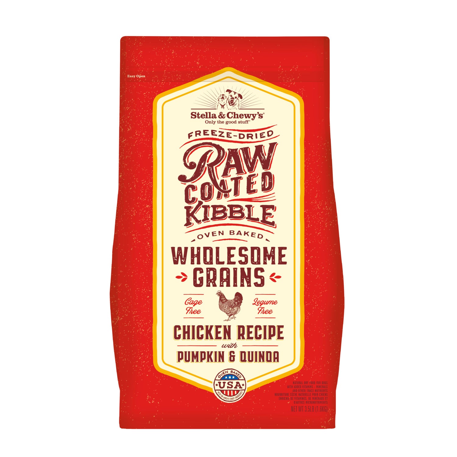 Stella & Chewy's Baked Kibble Dry Dog Food - Raw Coated Wholesome Grains Chicken Recipe, 22-Lb Bag