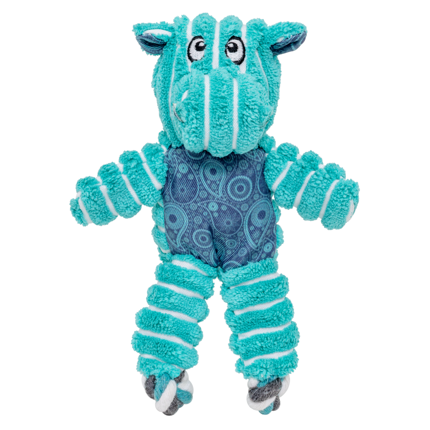 Kong Floppy Knots Blue Hippo Plush Dog Toy, Extra Small - 4