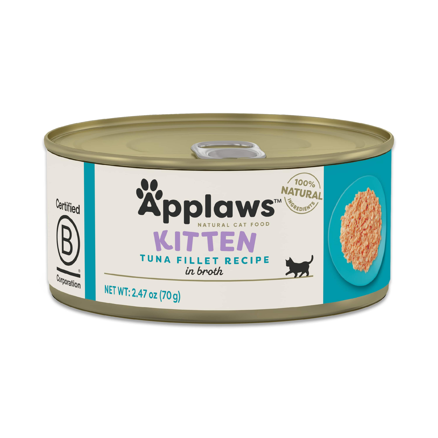 Applaws™ Natural Wet Cat Food For Kittens, Tuna Fillet Recipe In Broth, 2.47-Oz Pack Of 24