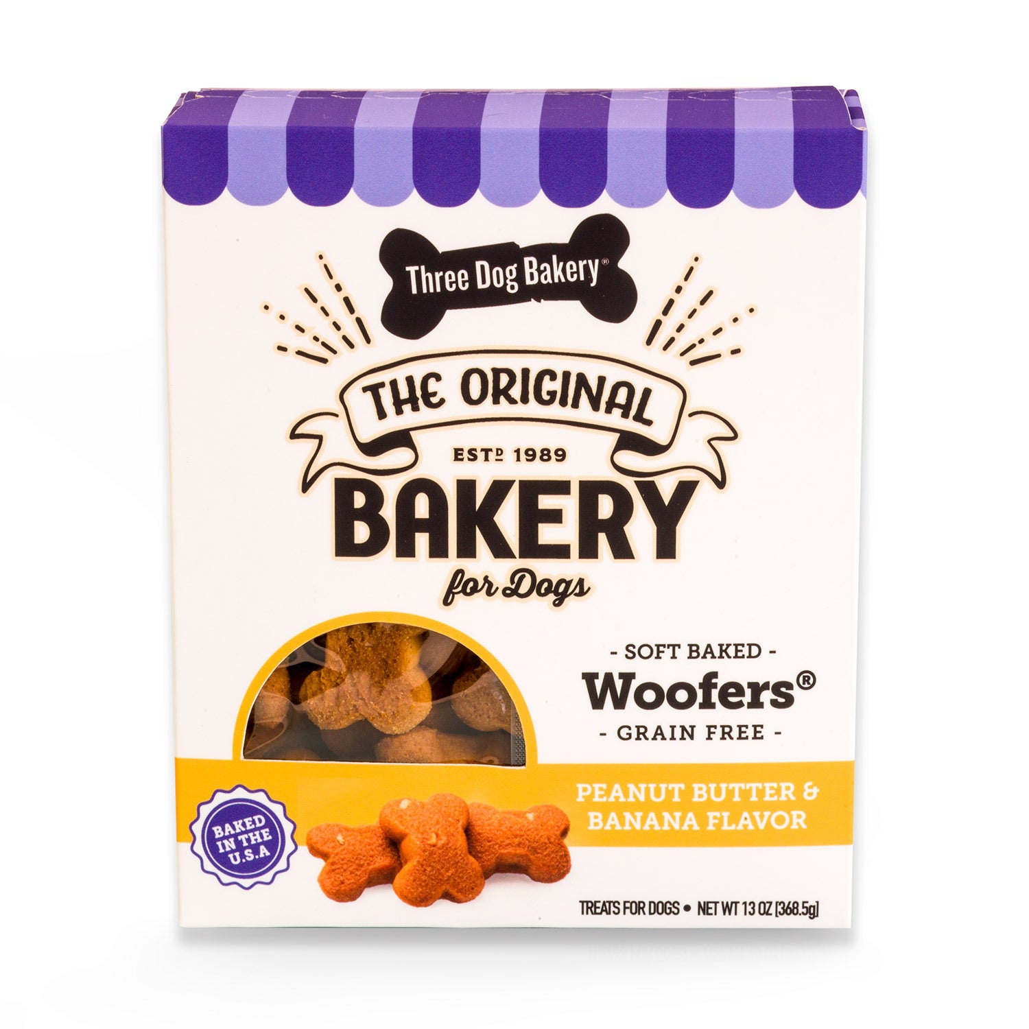 Three Dog Bakery Woofers Peanut Butter & Banana Flavor