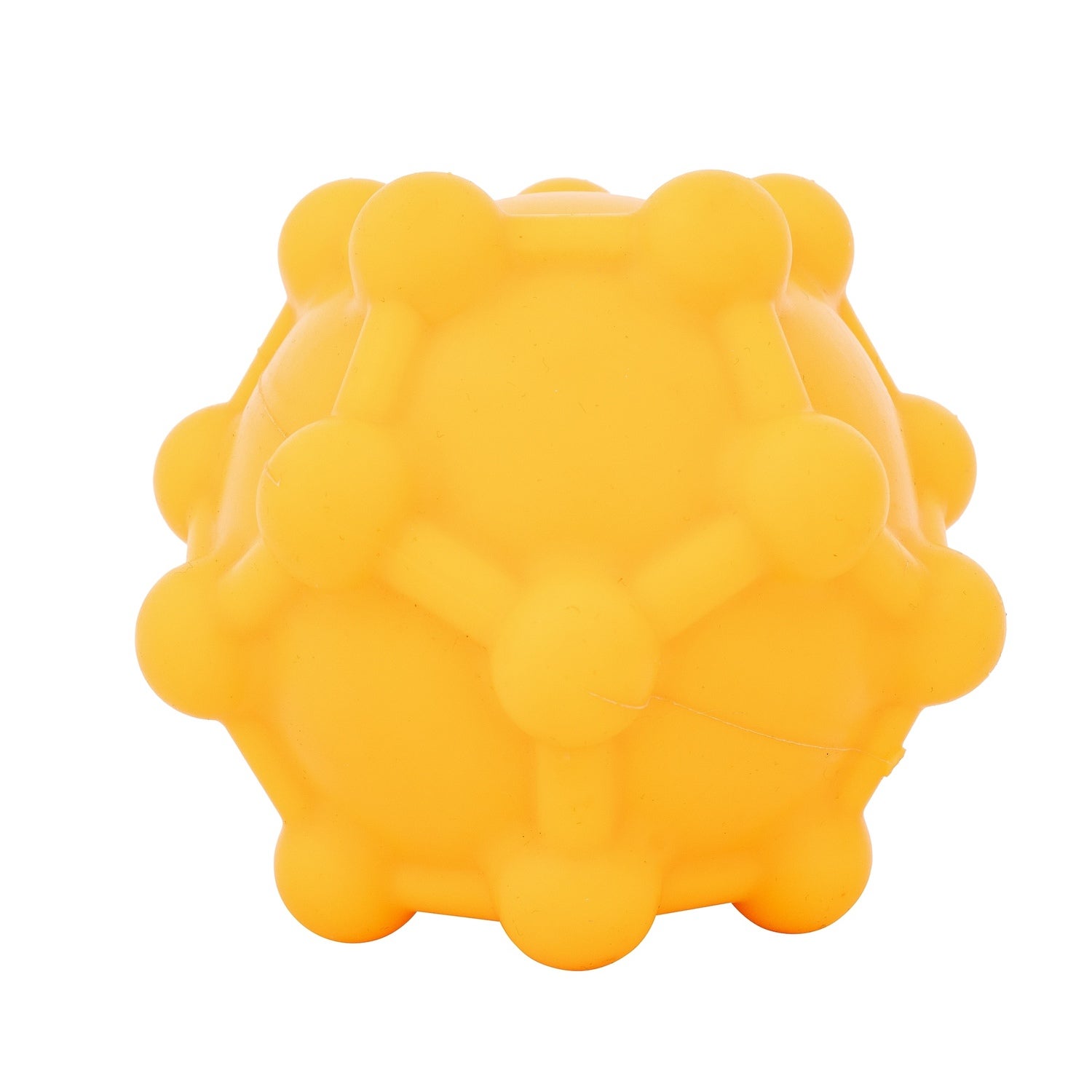 Chews Hues Yellow Squeaker Pentagon Ball Dog Toy For Medium To Large Sized Dogs