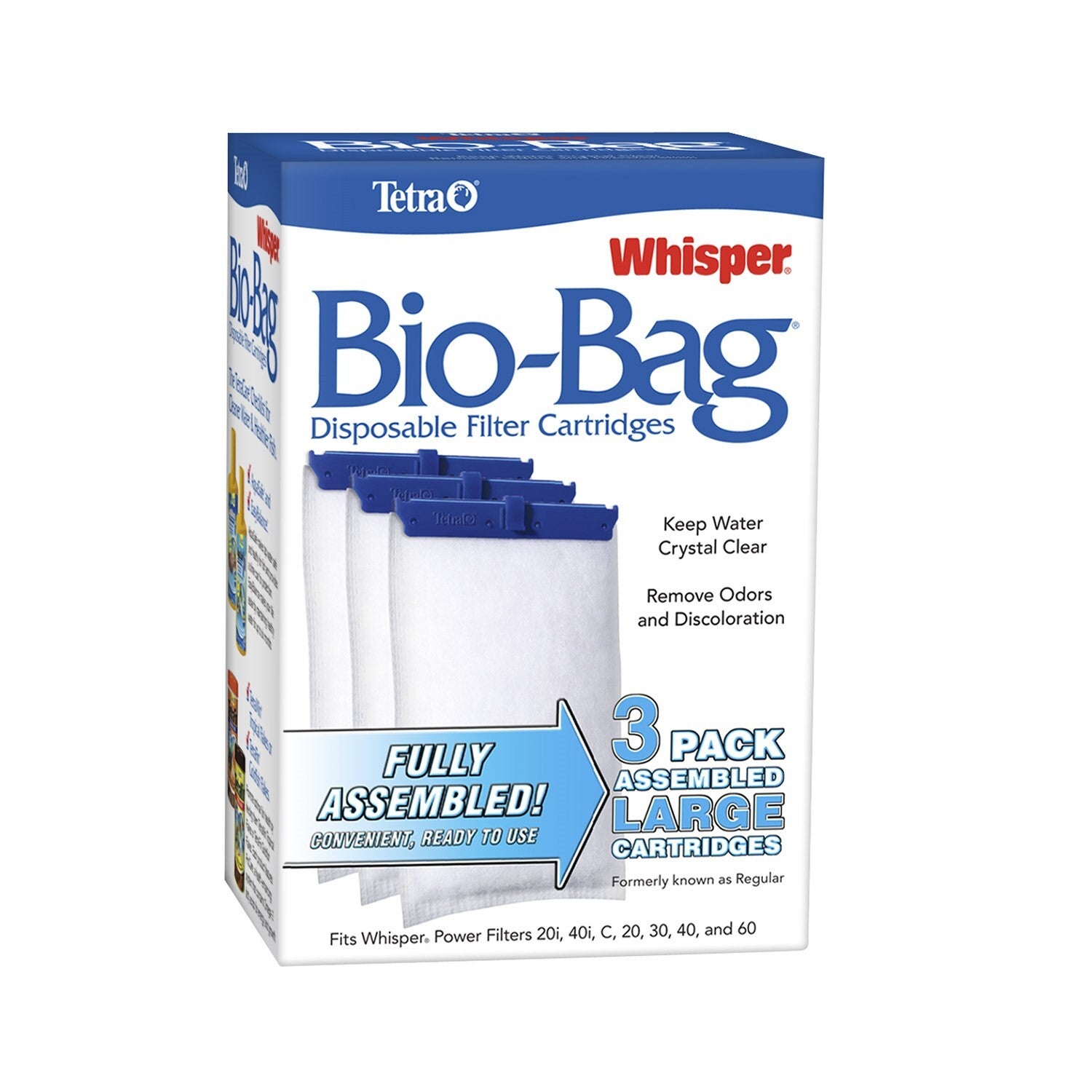 Tetra Whisper Bio-Bag Unassembled Replacement Filter Cartridges For Aquariums, Large