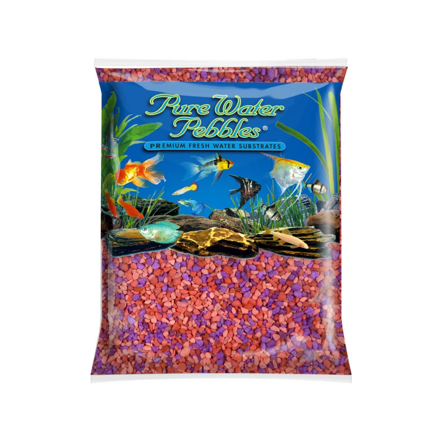 Pure Water Pebbles Aquarium Gravel, Neon Fruit Delight, 2-Lb Bag
