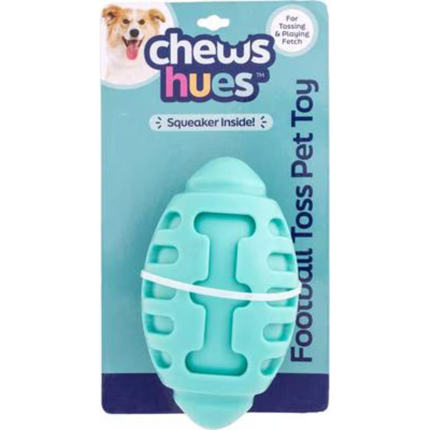 Chews Hues Football Squeaker Medium To Large Sized Dog Toy