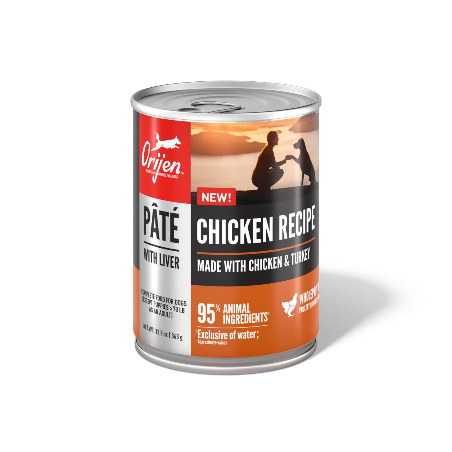 Orijen Pate Wet Dog Food, Chicken Recipe With Liver, 12-Pack Of 12.8-Oz Cans