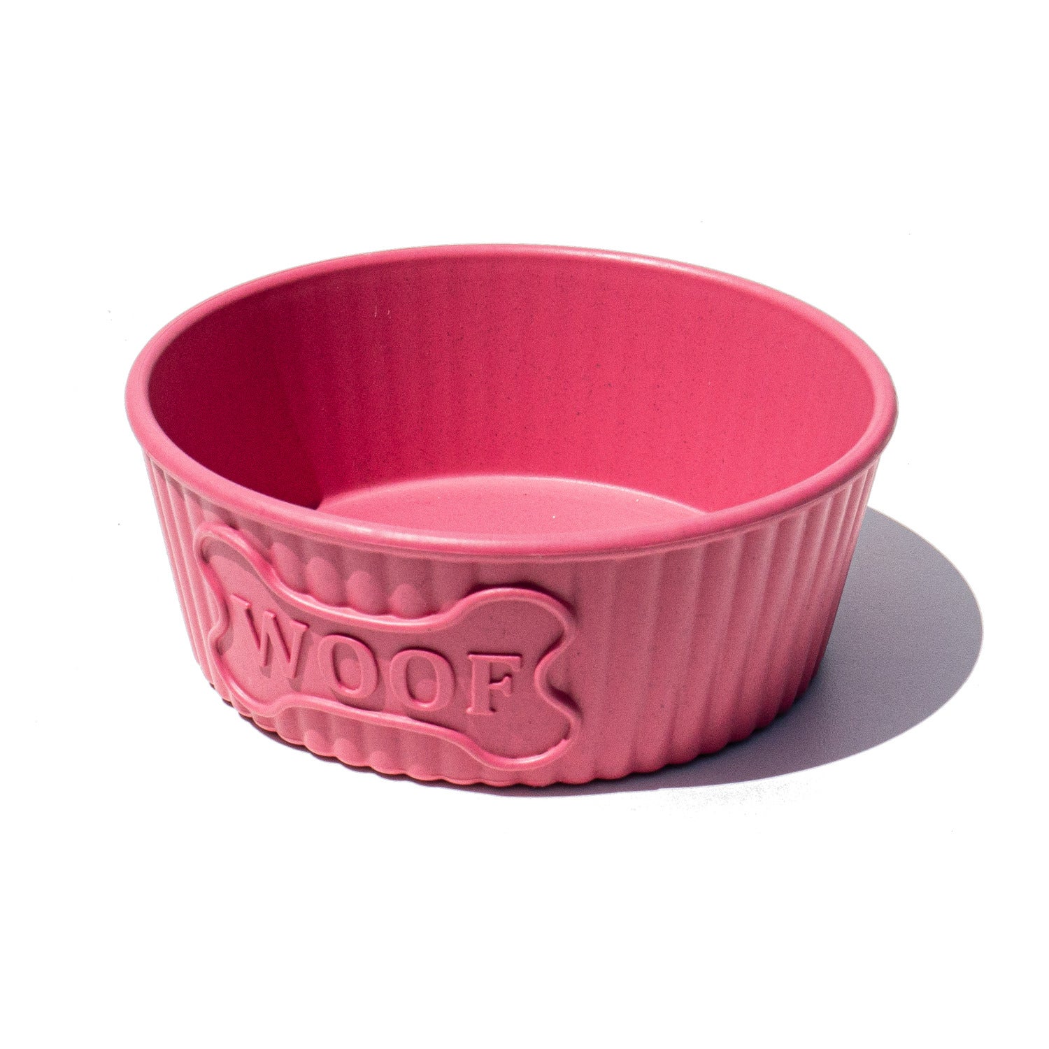 Abode Homewares Woof Durable Dog Bowl, Pink, Medium