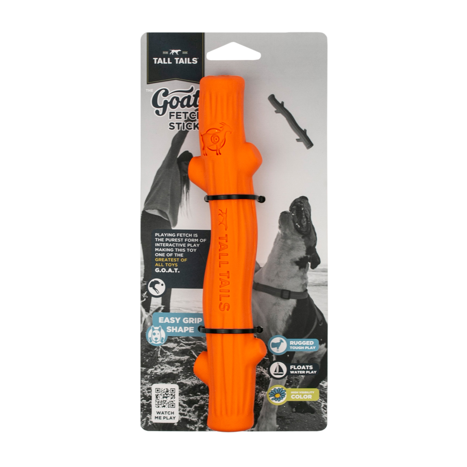 Tall Tails Goat Sport Rubber Fetch Stick Dog Toy, 10-Inch