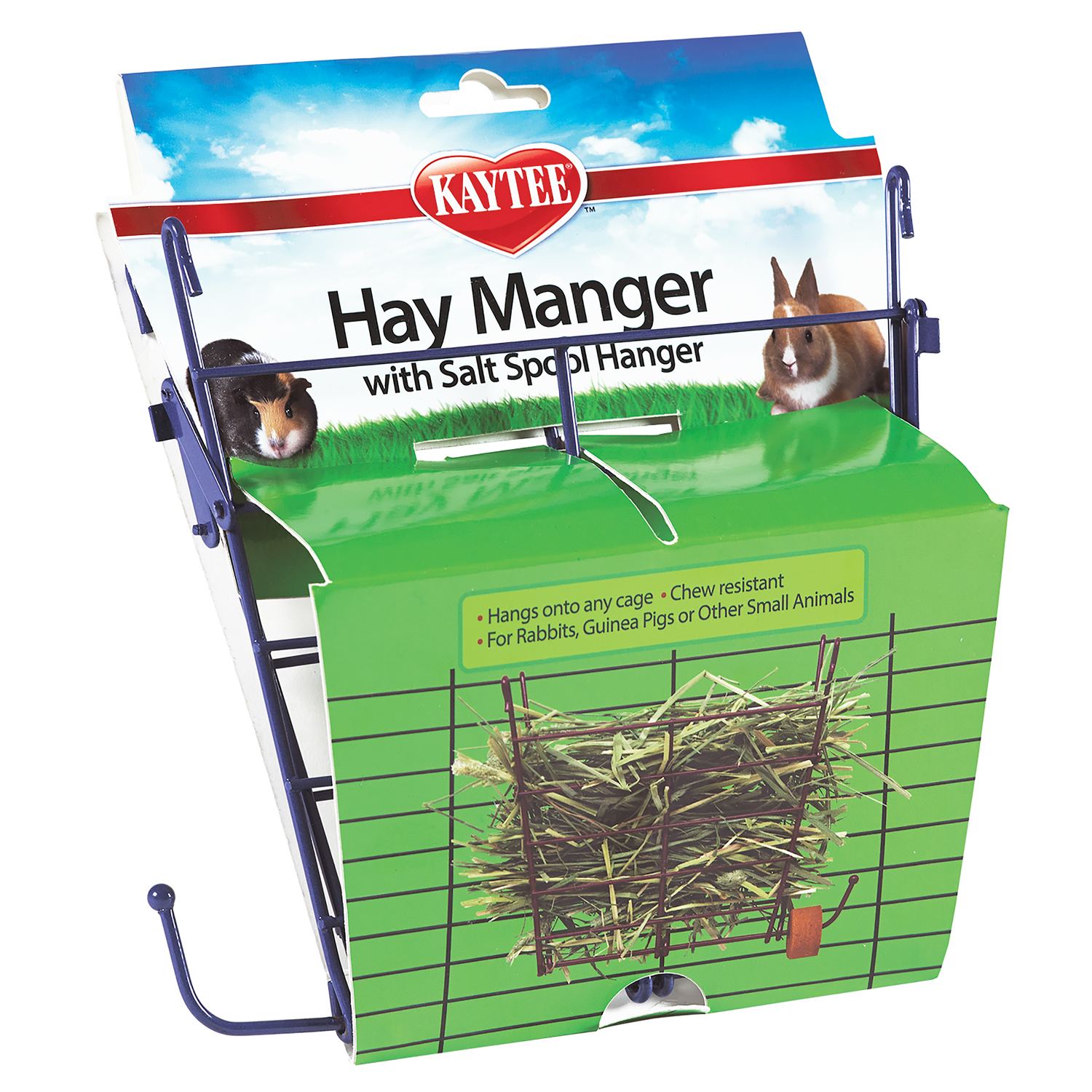 Kaytee Hay Manger With Salt Spool Hanger Small Animal Feeder