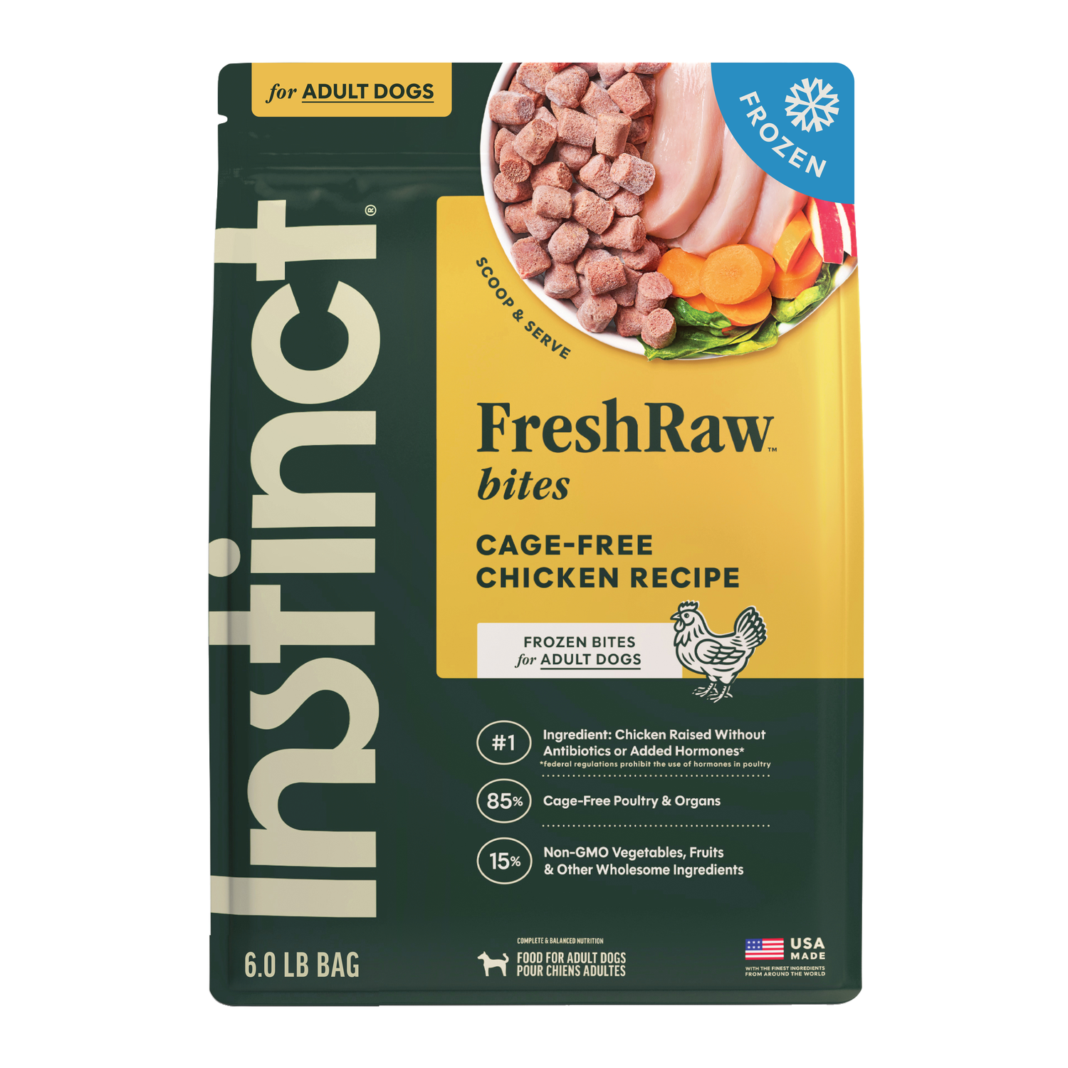 Instinct Raw Cage-Free Chicken Recipe Frozen Dog Food, 6-Lb Bag