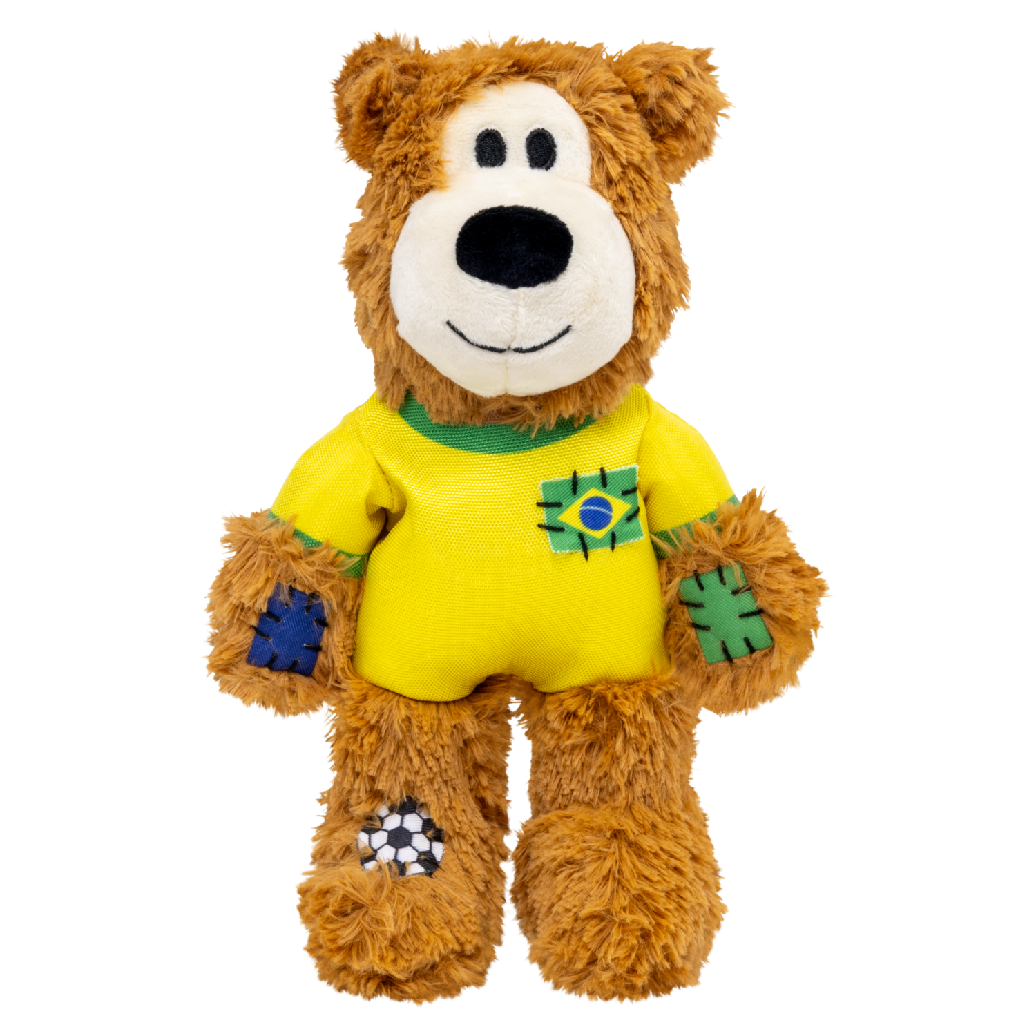 Kong Wild Knots Sport Soccer Bear Plush Tug Dog Toy, Brazil