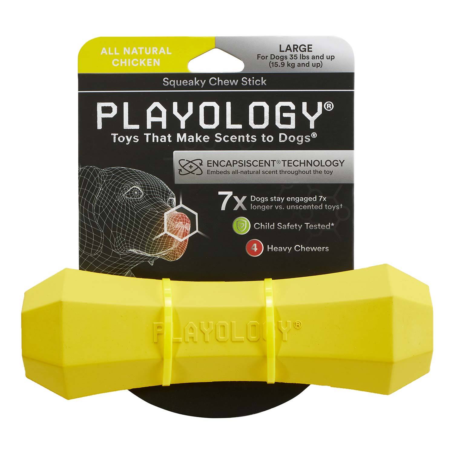 Playology Chicken Scented Squeaky Chew Stick Dog Toy