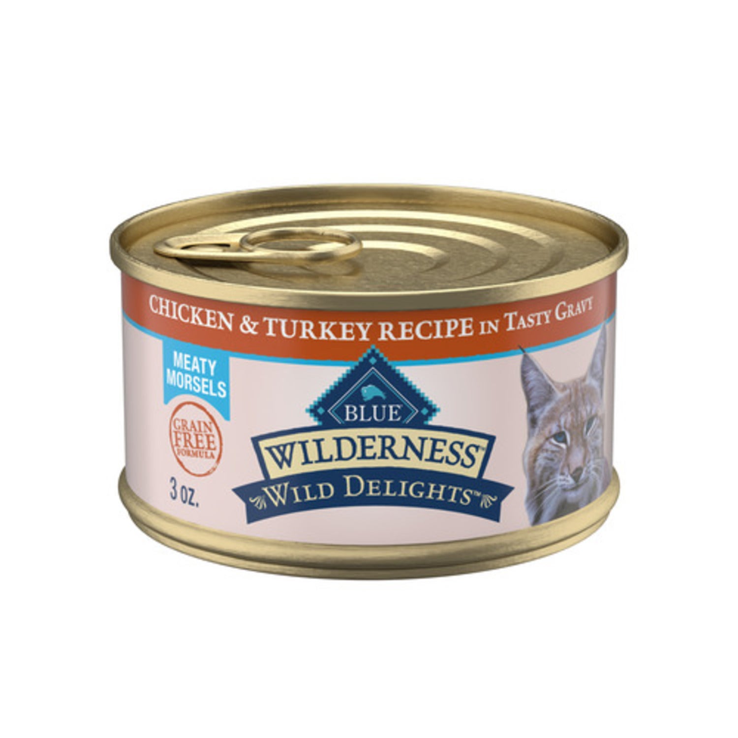Blue Buffalo Wilderness Wild Delights Adult Wet Cat Food, Chicken & Turkey Meaty Morsels, 3-Oz
