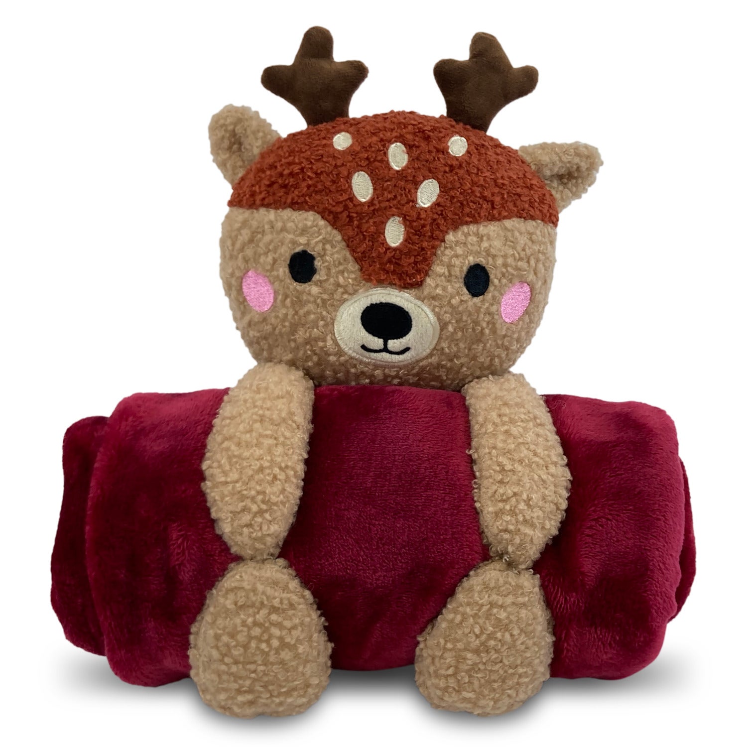 Unique Petz Plush Deer Dog Toy With Blanket Holiday Pet Gift