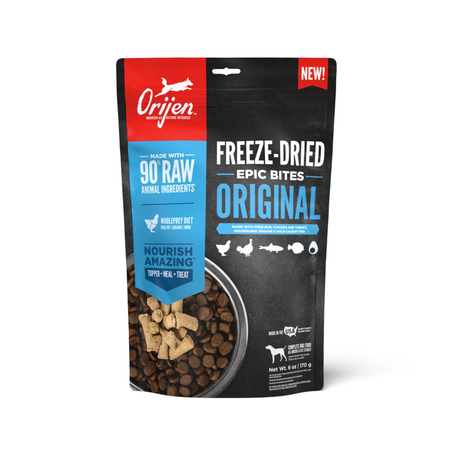 Orijen Epic Bites Freeze-Dried Dog Food, Original Recipe, 6-Oz
