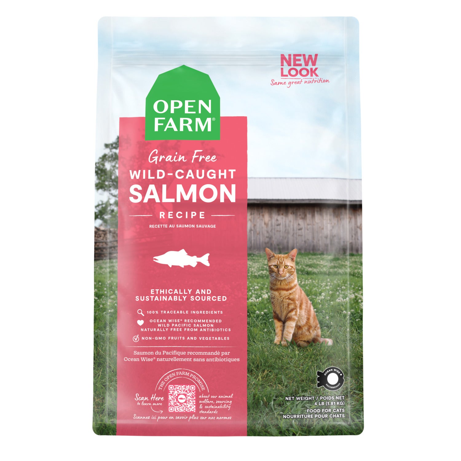 Open Farm Grain-Free Wild Caught Salmon Recipe Dry Cat Food, 4Lb