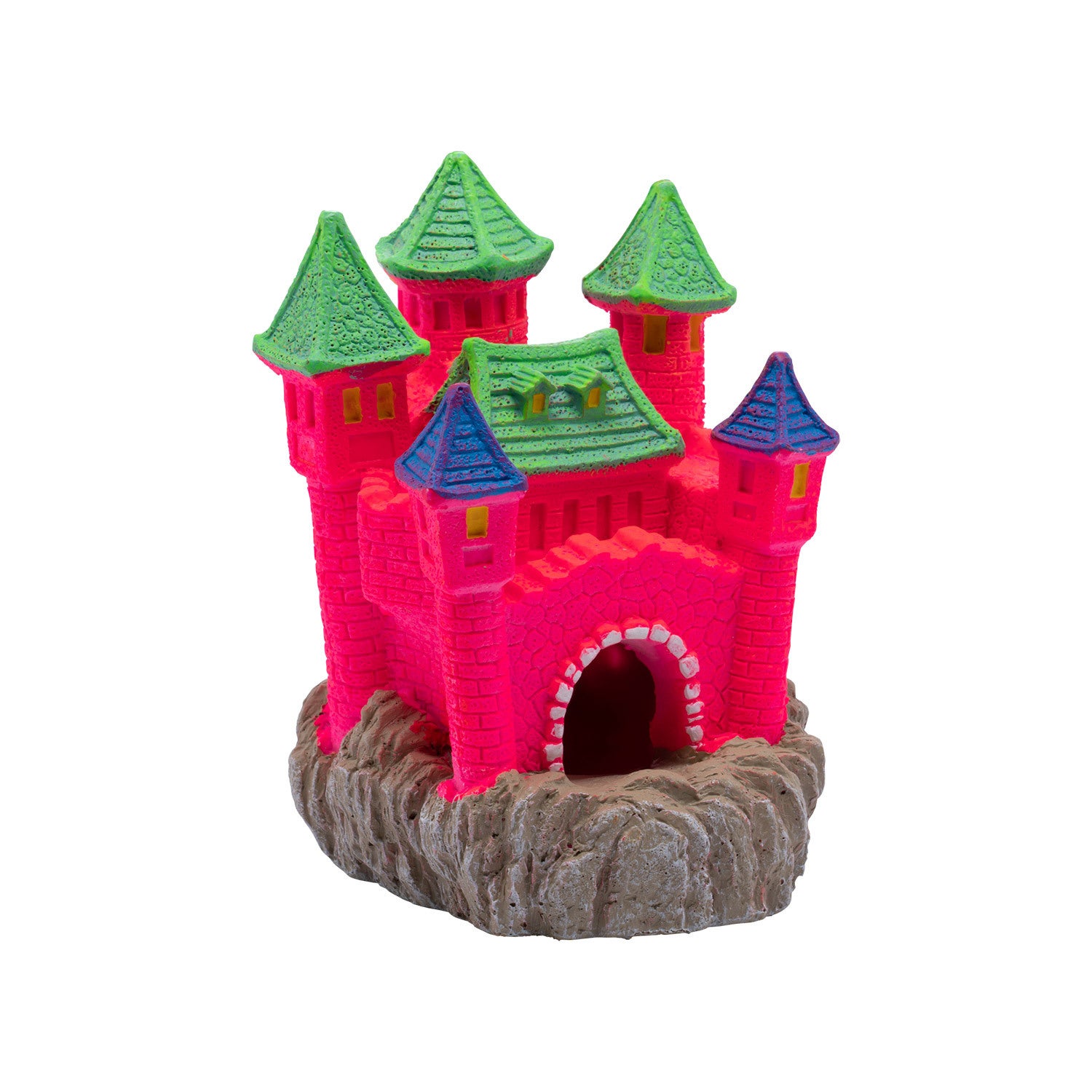 Glofish Castle Colorful Aquarium Decor Hideaway For Fish, Large