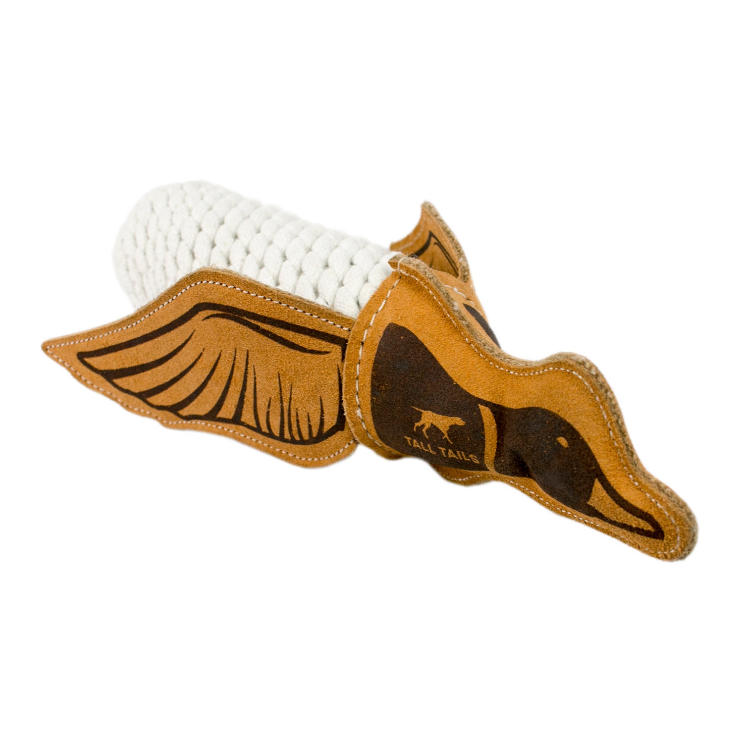 Tall Tails Quacker Natural Leather & Rope Dog Tug Toy, 15