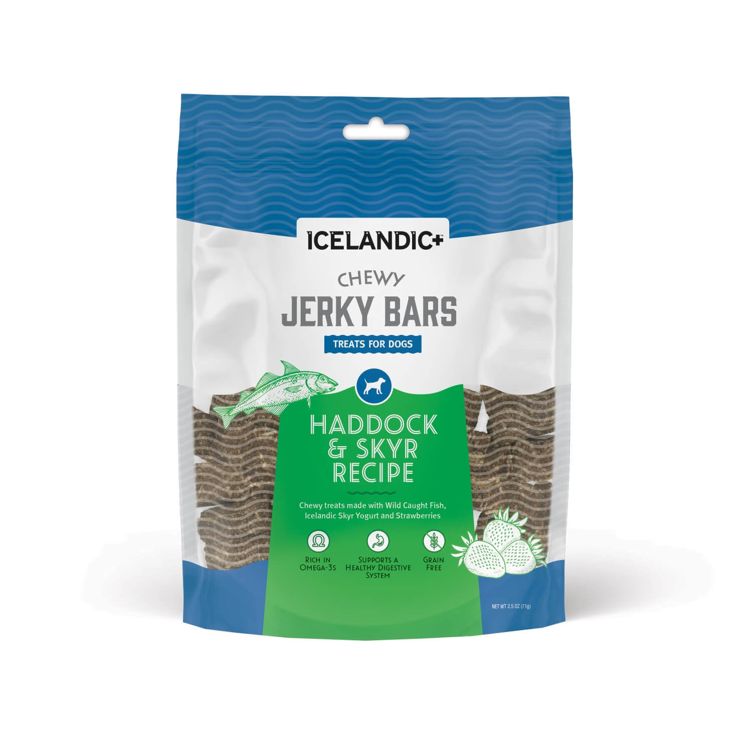 Icelandic+ Chewy Jerky Bars Haddock & Skyr Recipe Dog Treat