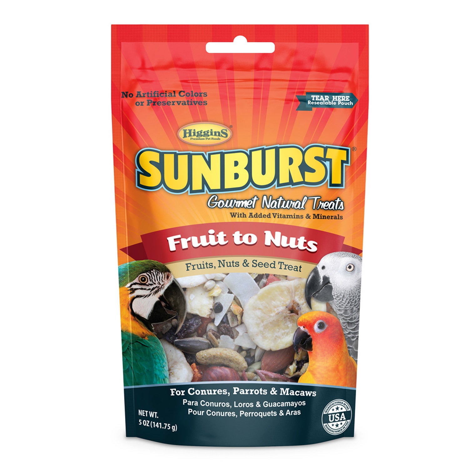 Higgins Sunburst Gourmet Treats Fruit To Nuts Bird Treat