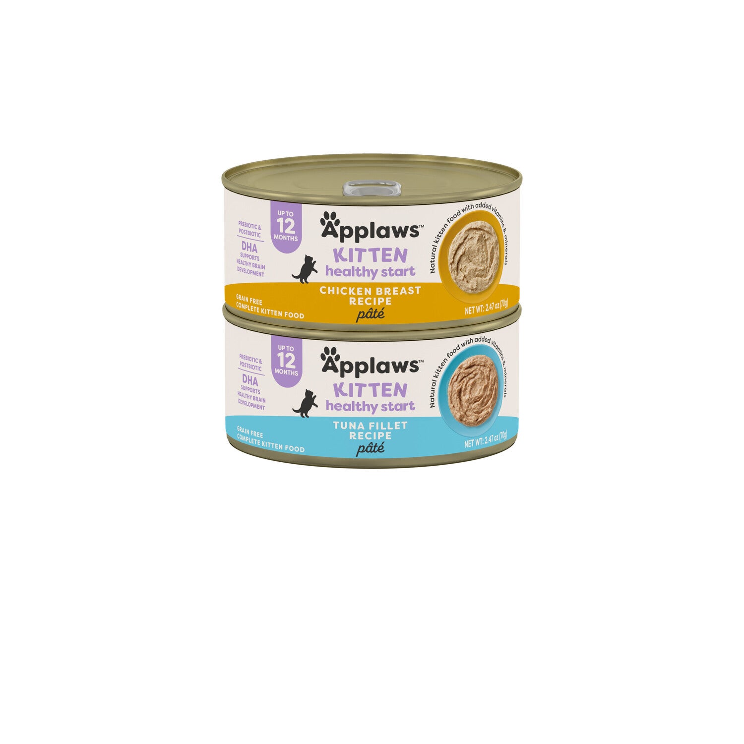 Applaws Kitten Healthy Start Paté Variety Pack Paté Wet Cat Food, 2.47-Oz. - 12 Pack